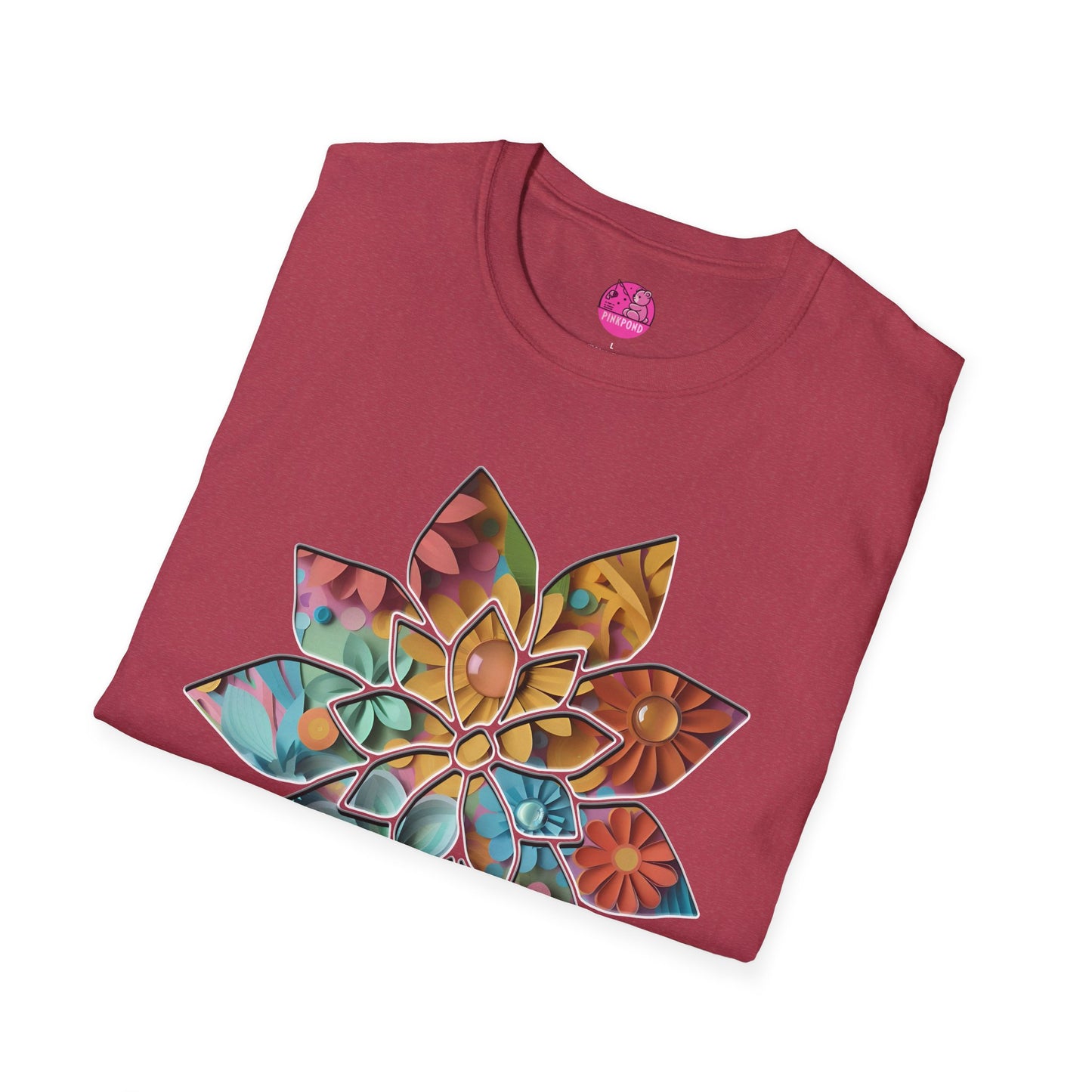 Blooming Beauty T-Shirt – A Burst of Color and Creativity- Unisex Softstyle Tee