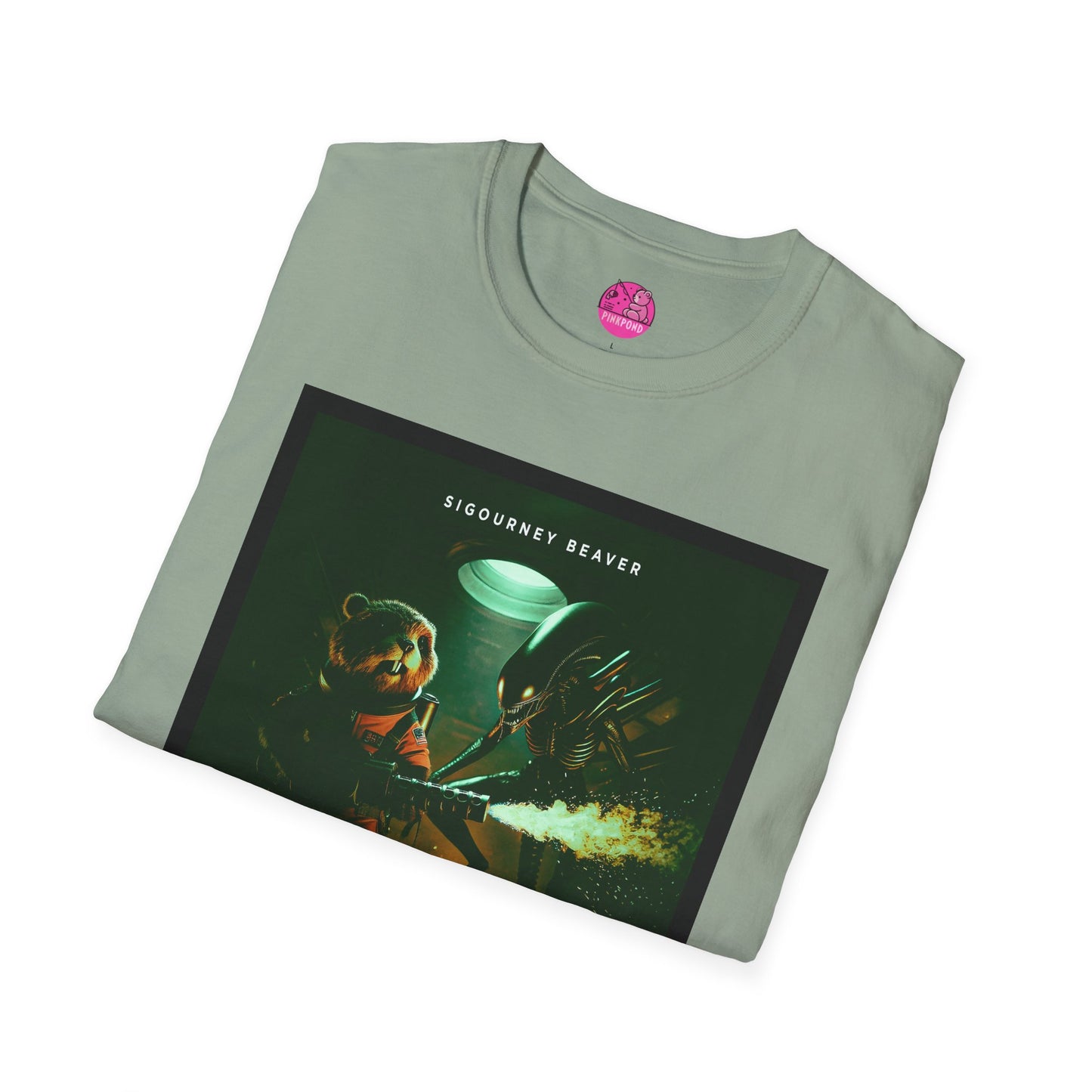 Xeno -Green Alien Parody Sci-Fi T-Shirt Featuring Sigourney Beaver