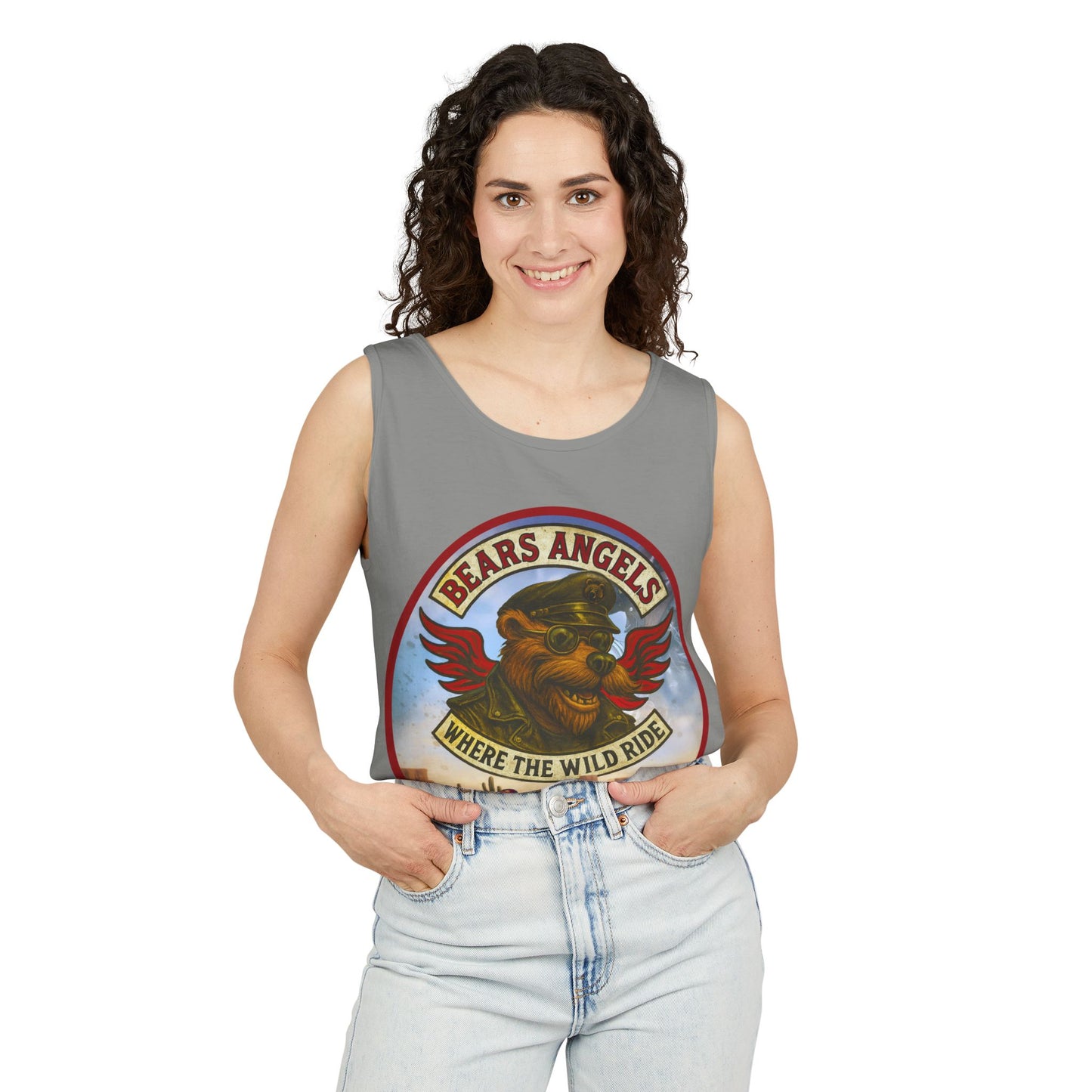 Tank Top - Bears Angels Roundel 'Ride With Pride' Biker Bear Design