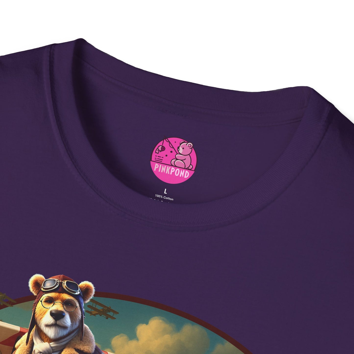 Aviator Bear Softstyle T-Shirt - PinkPond Tee