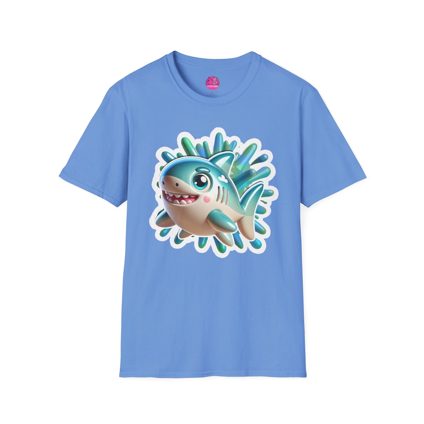 Marky the Shark Tee - Dive into fun - Unisex Softstyle T-Shirt for Ocean lovers