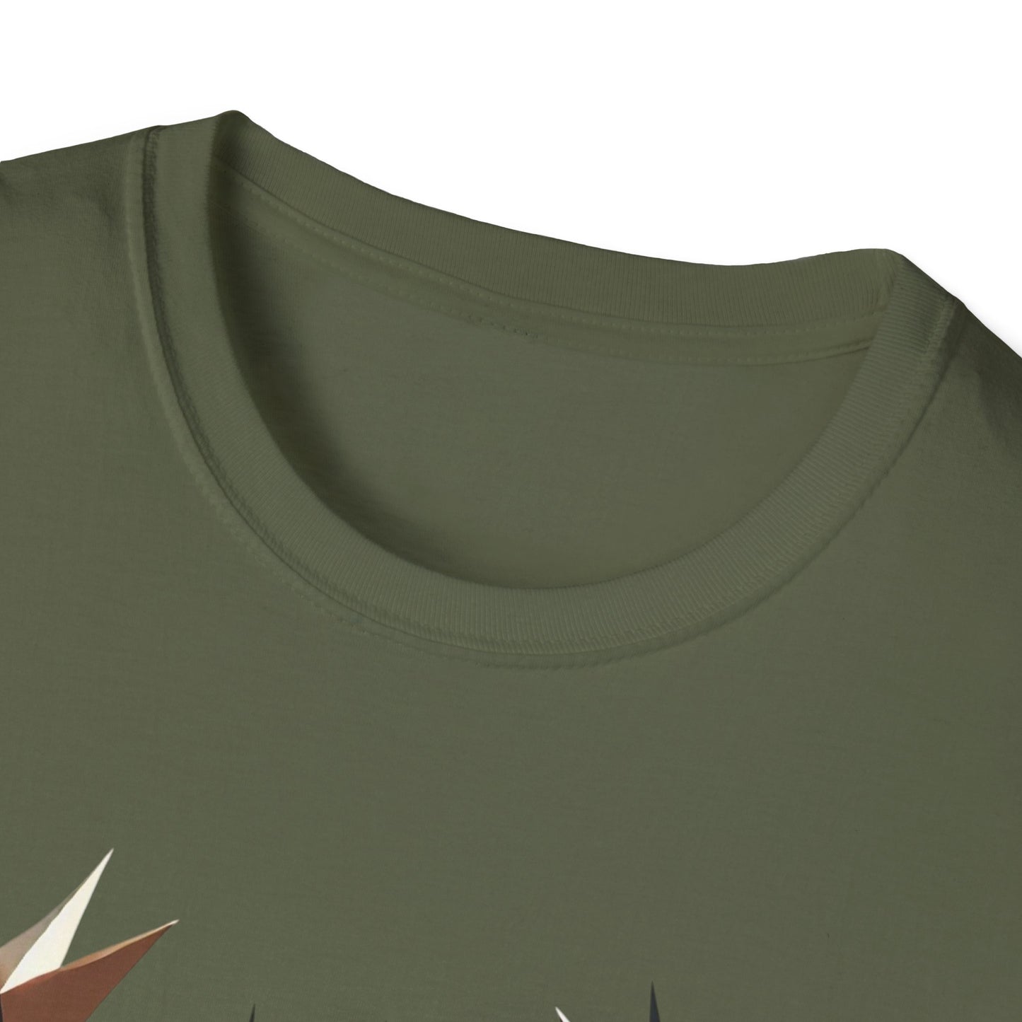 Abstract Geometric Deer Unisex Softstyle T-Shirt - Modern Nature Design