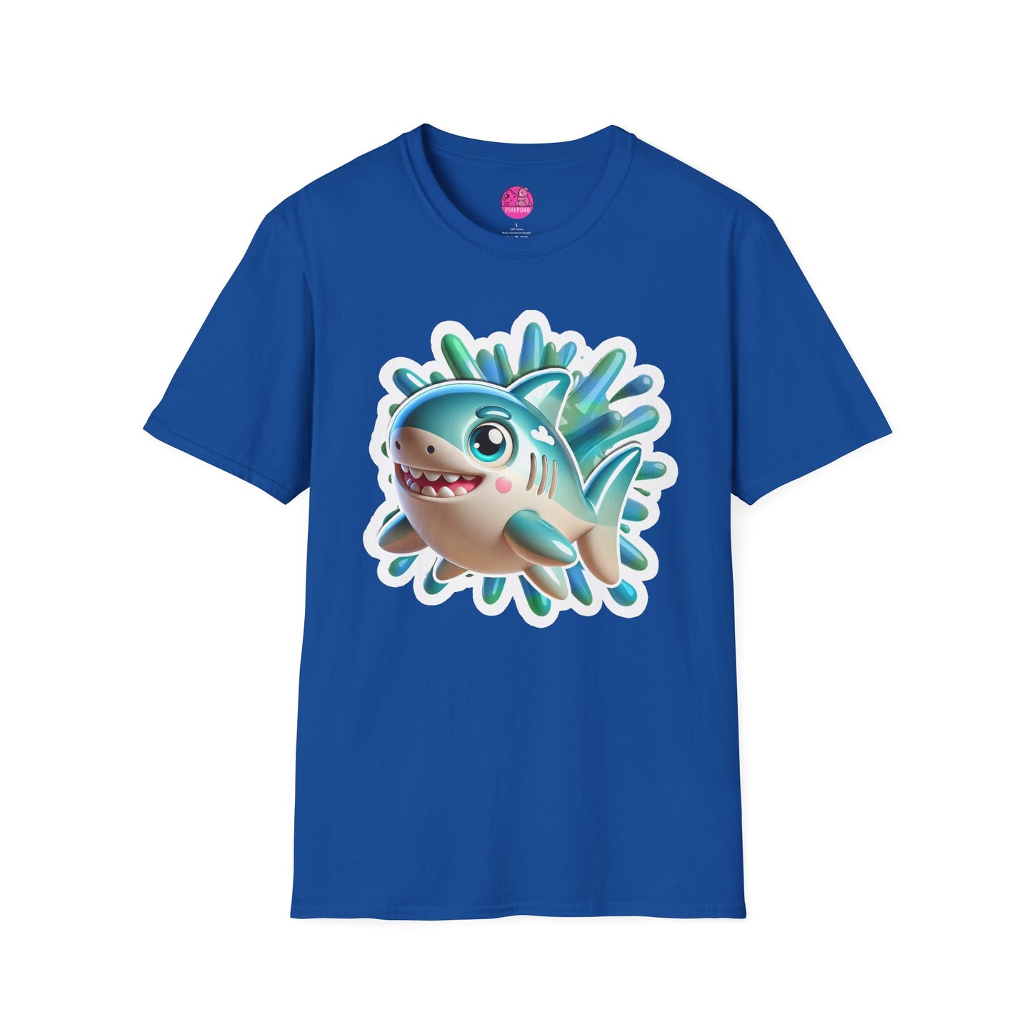 Marky the Shark Tee - Dive into fun - Unisex Softstyle T-Shirt for Ocean lovers