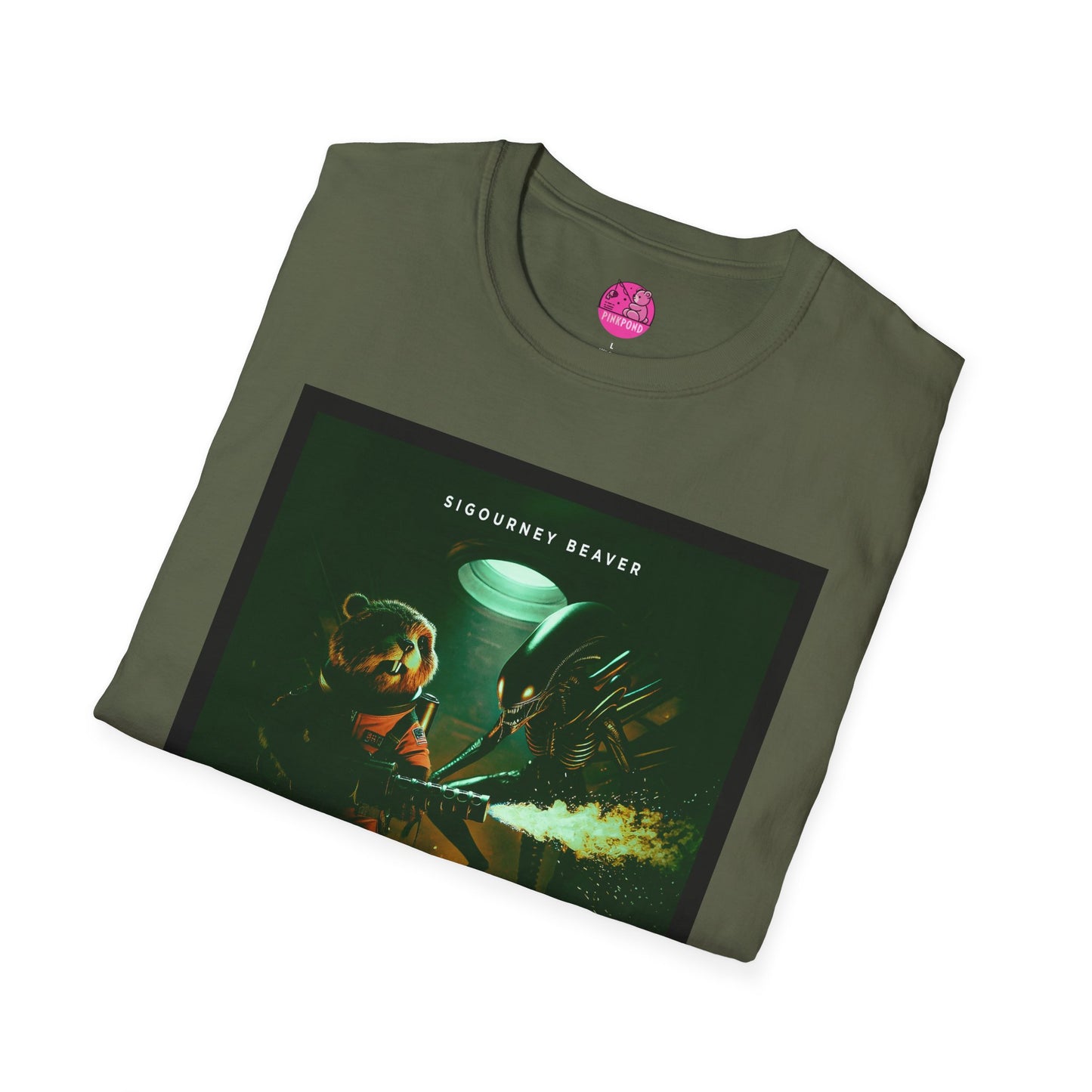 Xeno -Green Alien Parody Sci-Fi T-Shirt Featuring Sigourney Beaver