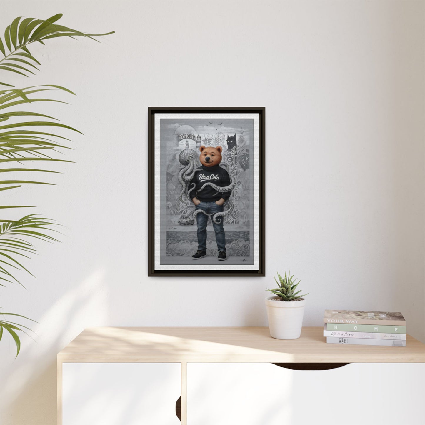 PinkPond Canvas Art Print – An Invasion of Octopi Was Announced on the News. Who Can Save Us?!