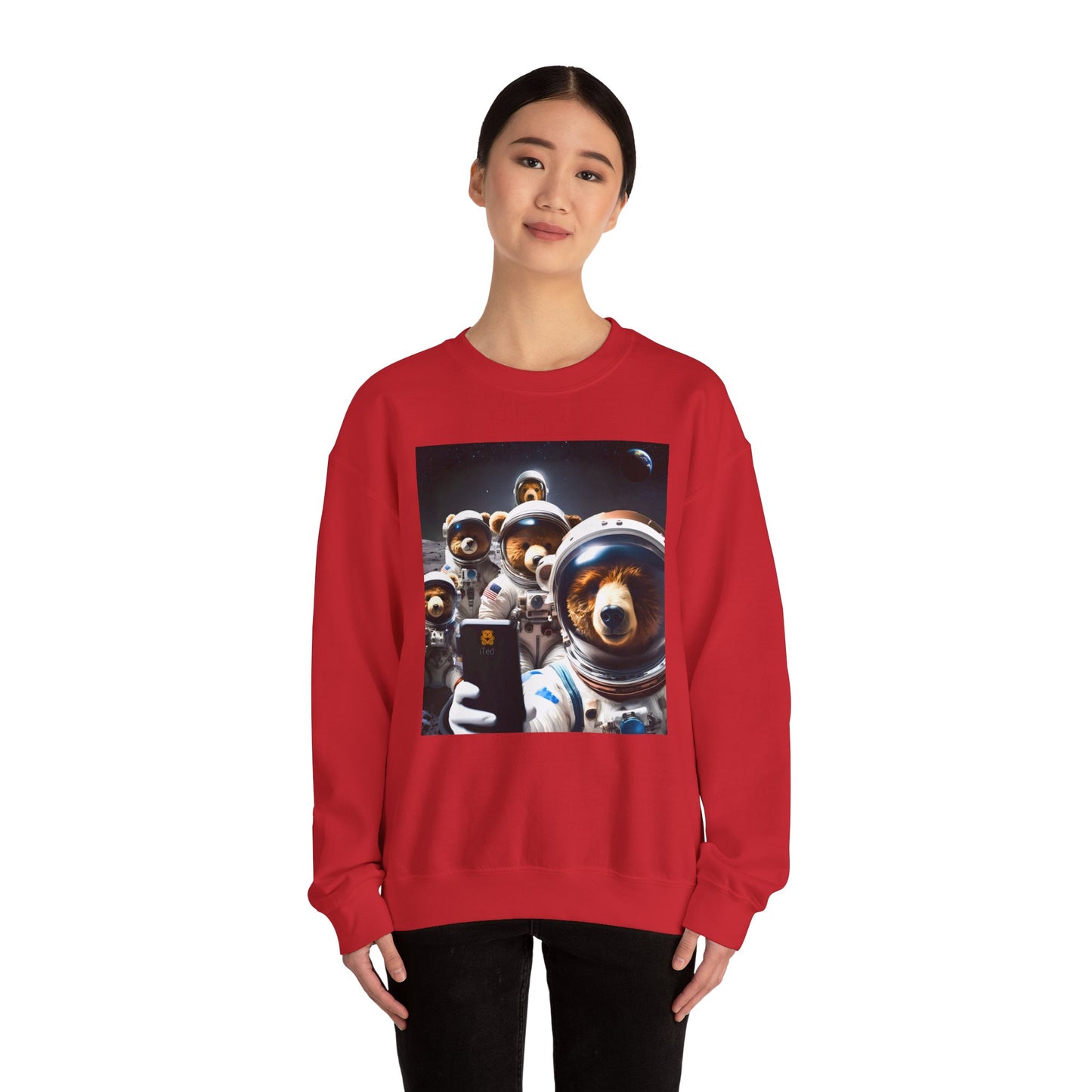 Space Bears Selfie Sweatshirt - Moon Bears Astronaut Selfies Crewneck