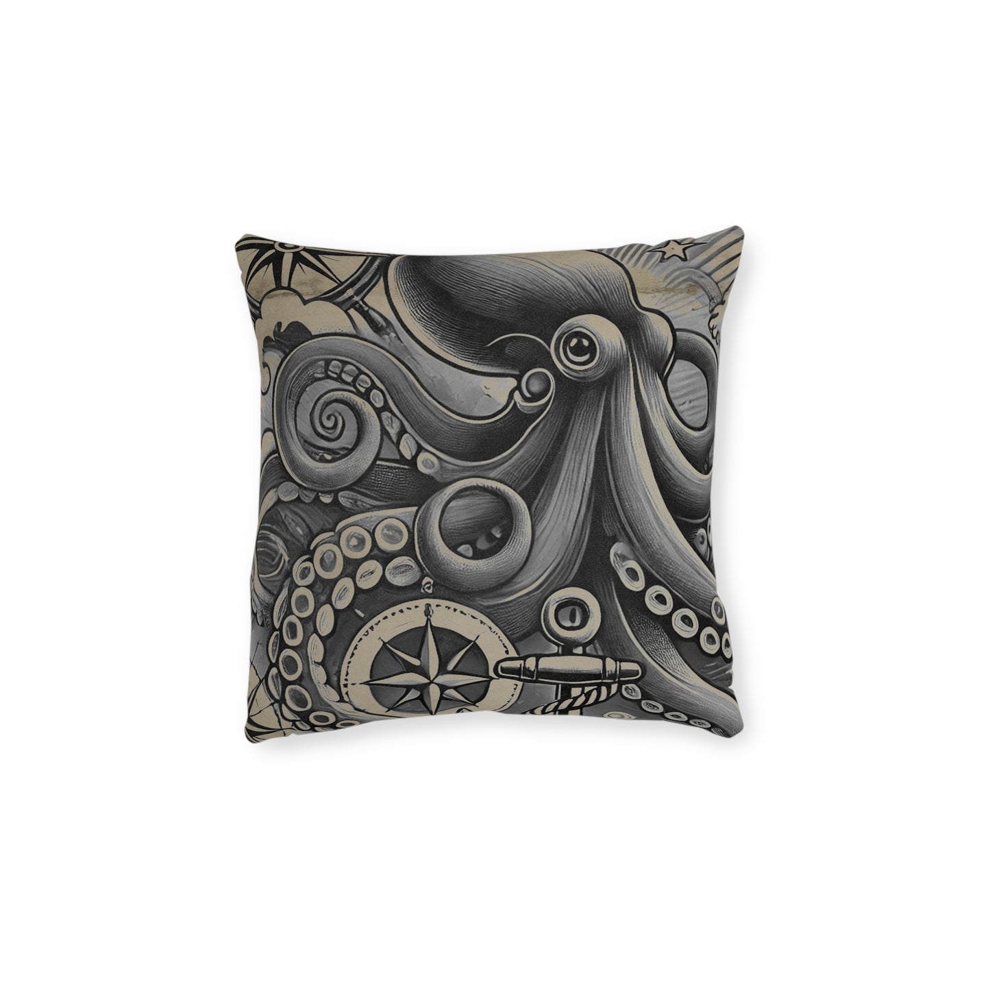 Square Pillow Kraken Reversible Cushion - PinkPond Home