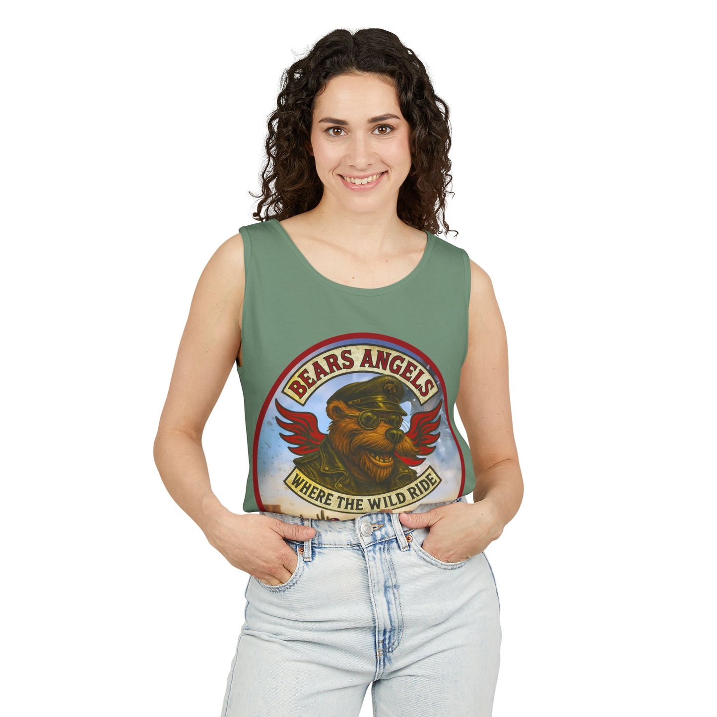 Tank Top - Bears Angels Roundel 'Ride With Pride' Biker Bear Design