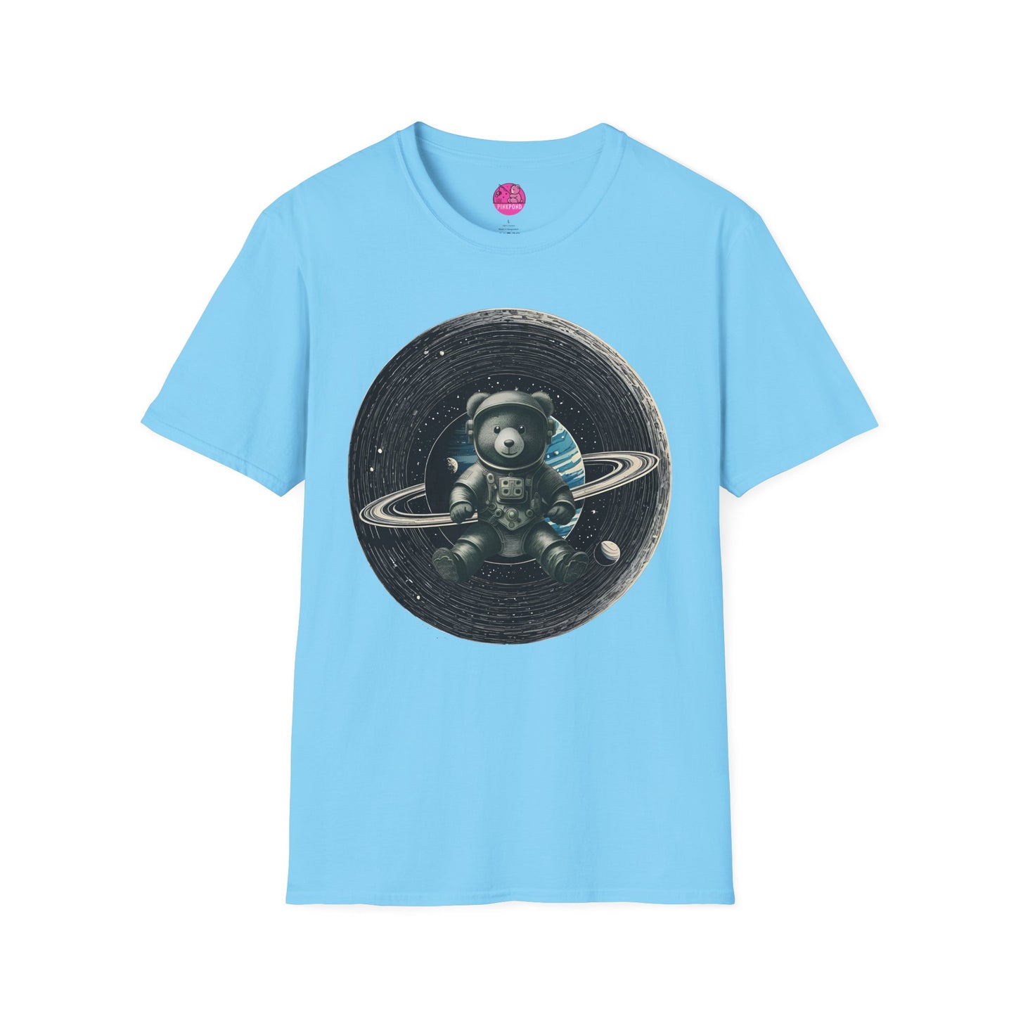 Cosmic Explorer Teddy T-Shirt - Spacefaring Bear Graphic Tee for Space Lovers and Adventurers
