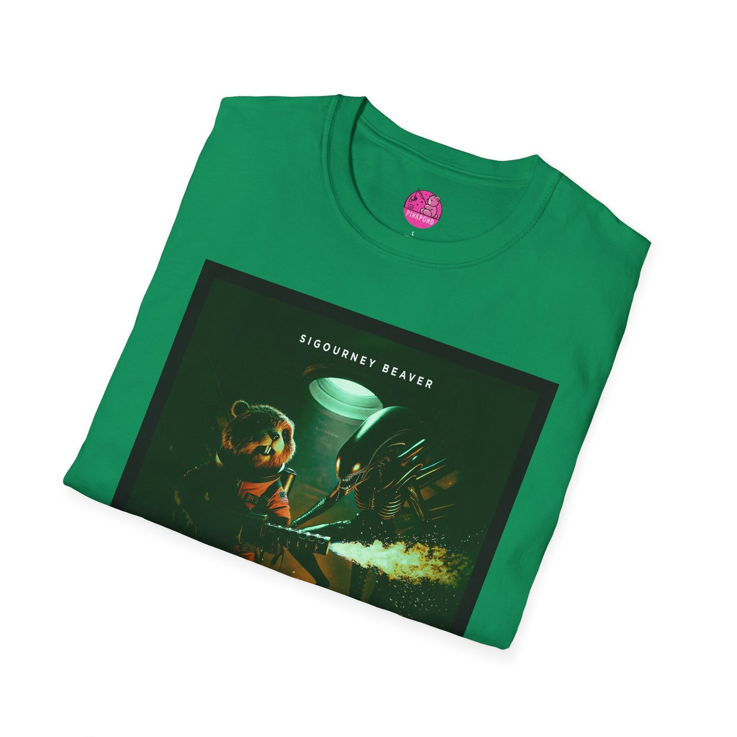 Xeno -Green Alien Parody Sci-Fi T-Shirt Featuring Sigourney Beaver