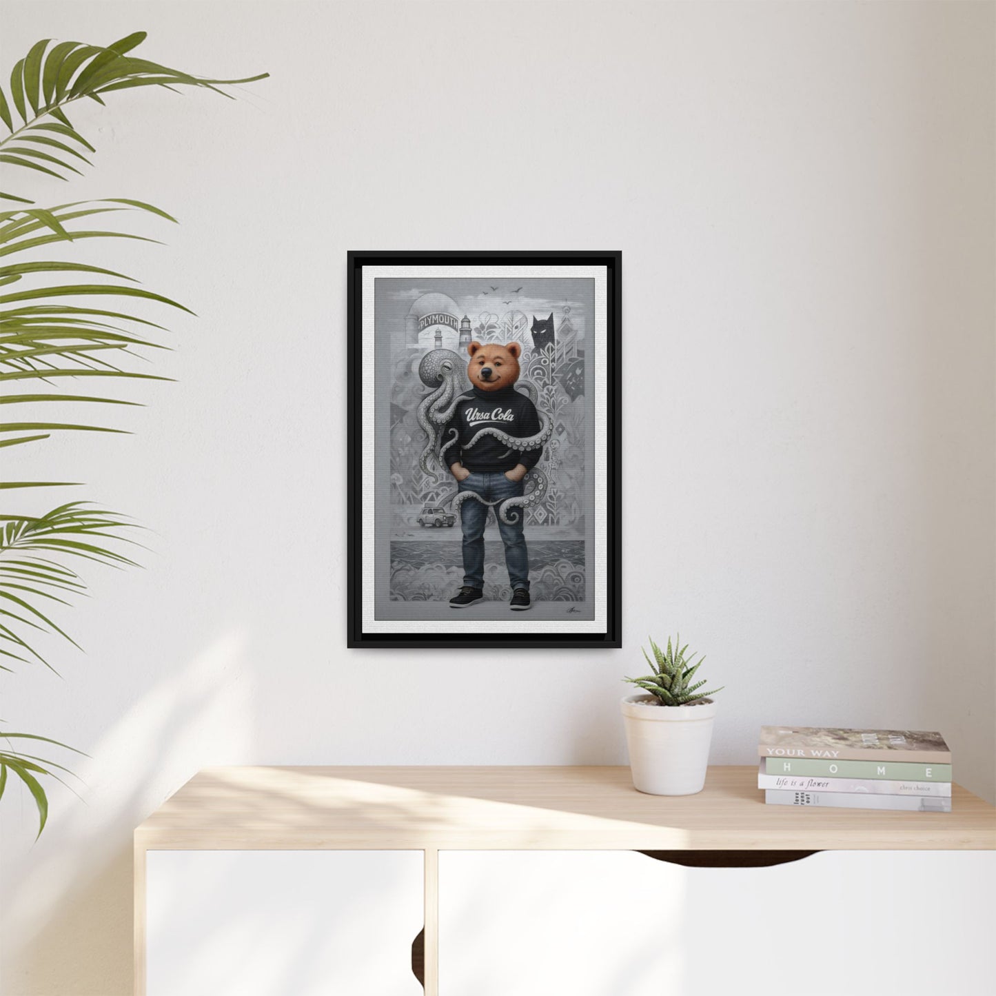 PinkPond Canvas Art Print – An Invasion of Octopi Was Announced on the News. Who Can Save Us?!
