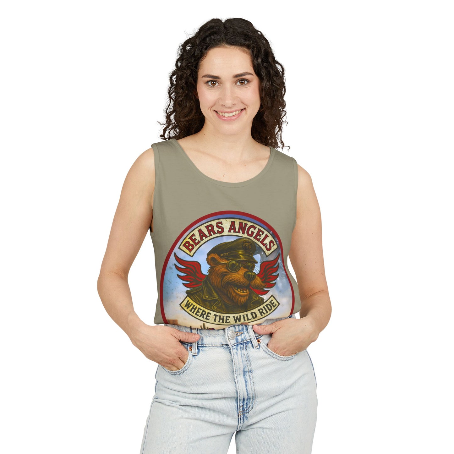 Tank Top - Bears Angels Roundel 'Ride With Pride' Biker Bear Design