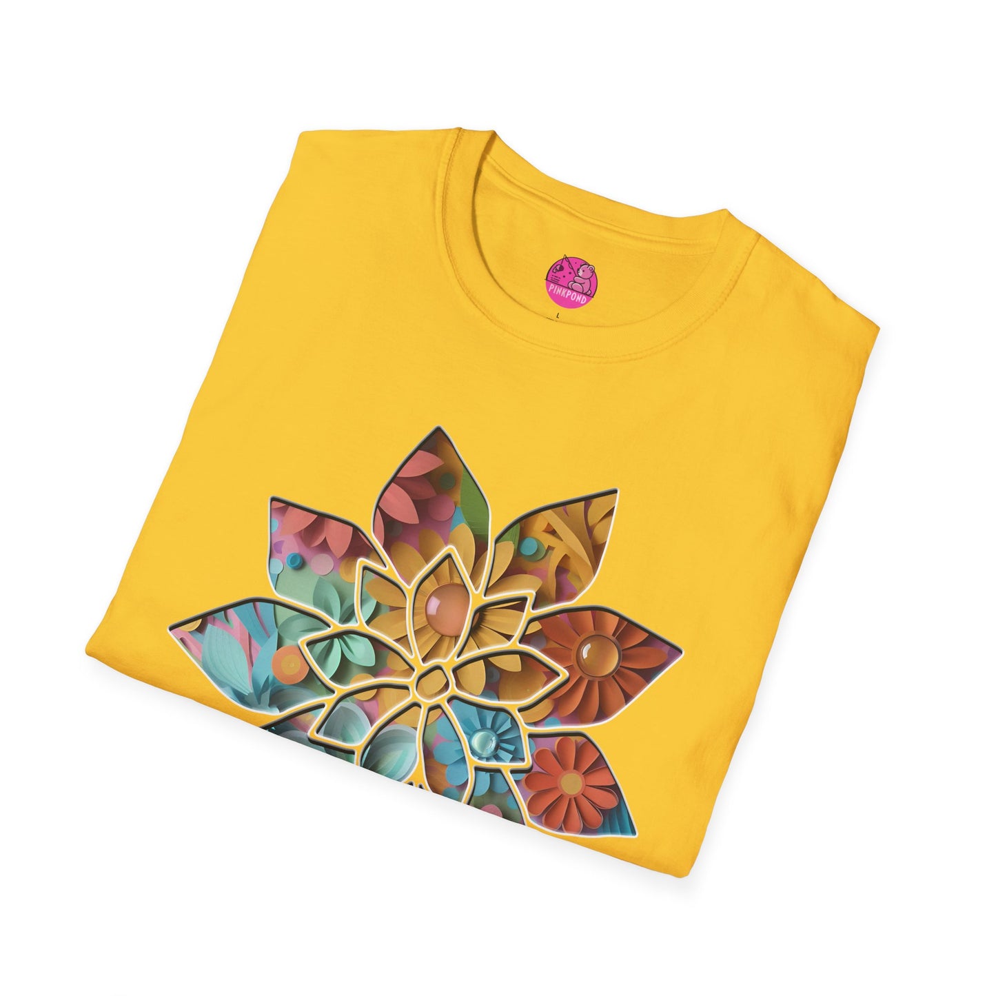 Blooming Beauty T-Shirt – A Burst of Color and Creativity- Unisex Softstyle Tee