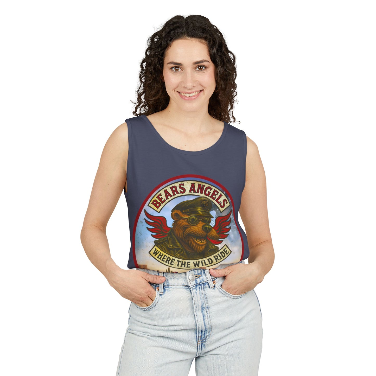 Tank Top - Bears Angels Roundel 'Ride With Pride' Biker Bear Design