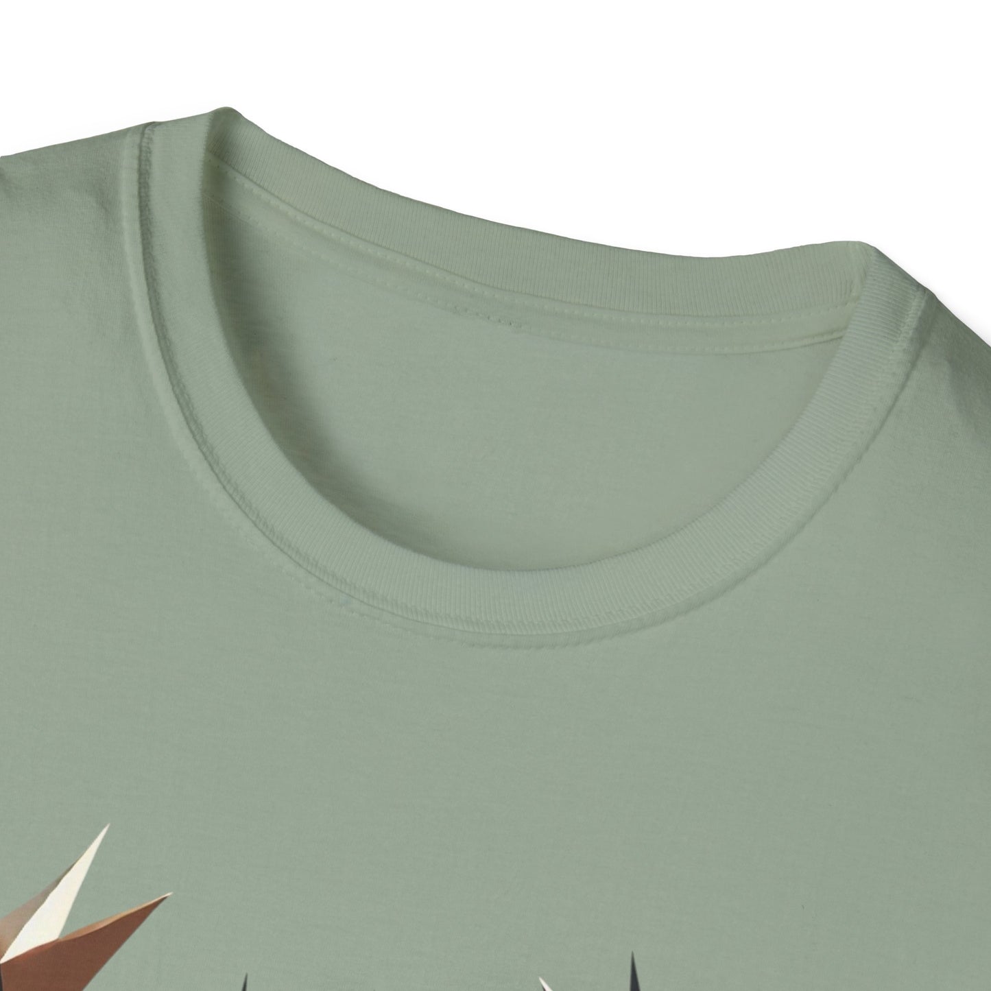 Abstract Geometric Deer Unisex Softstyle T-Shirt - Modern Nature Design
