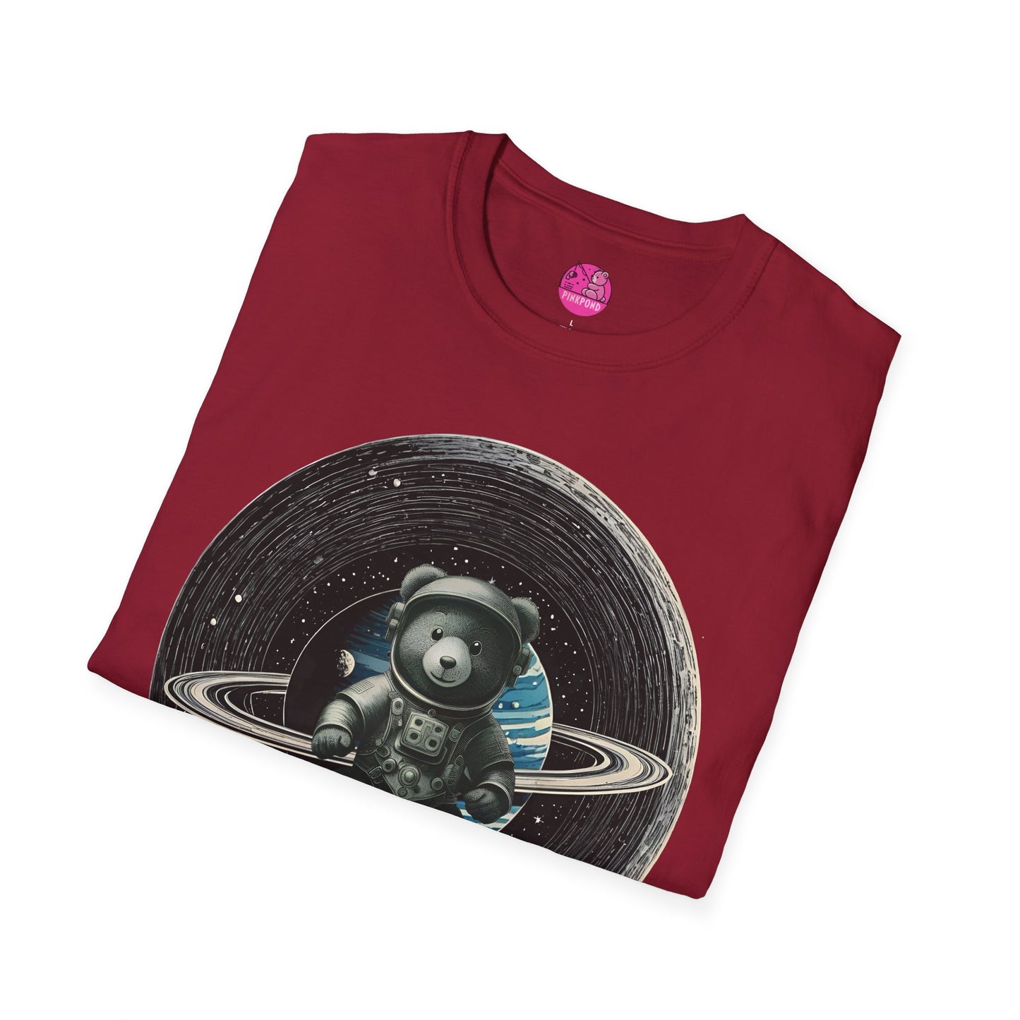 Cosmic Explorer Teddy T-Shirt - Spacefaring Bear Graphic Tee for Space Lovers and Adventurers