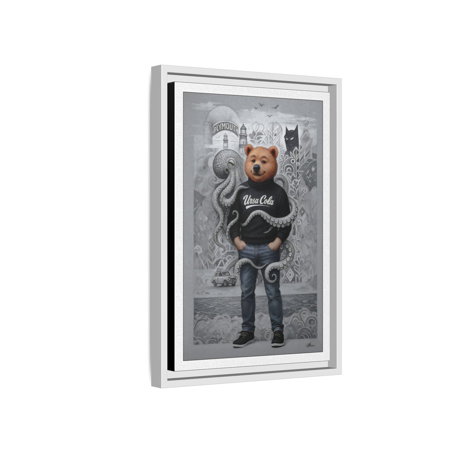 PinkPond Canvas Art Print – An Invasion of Octopi Was Announced on the News. Who Can Save Us?!