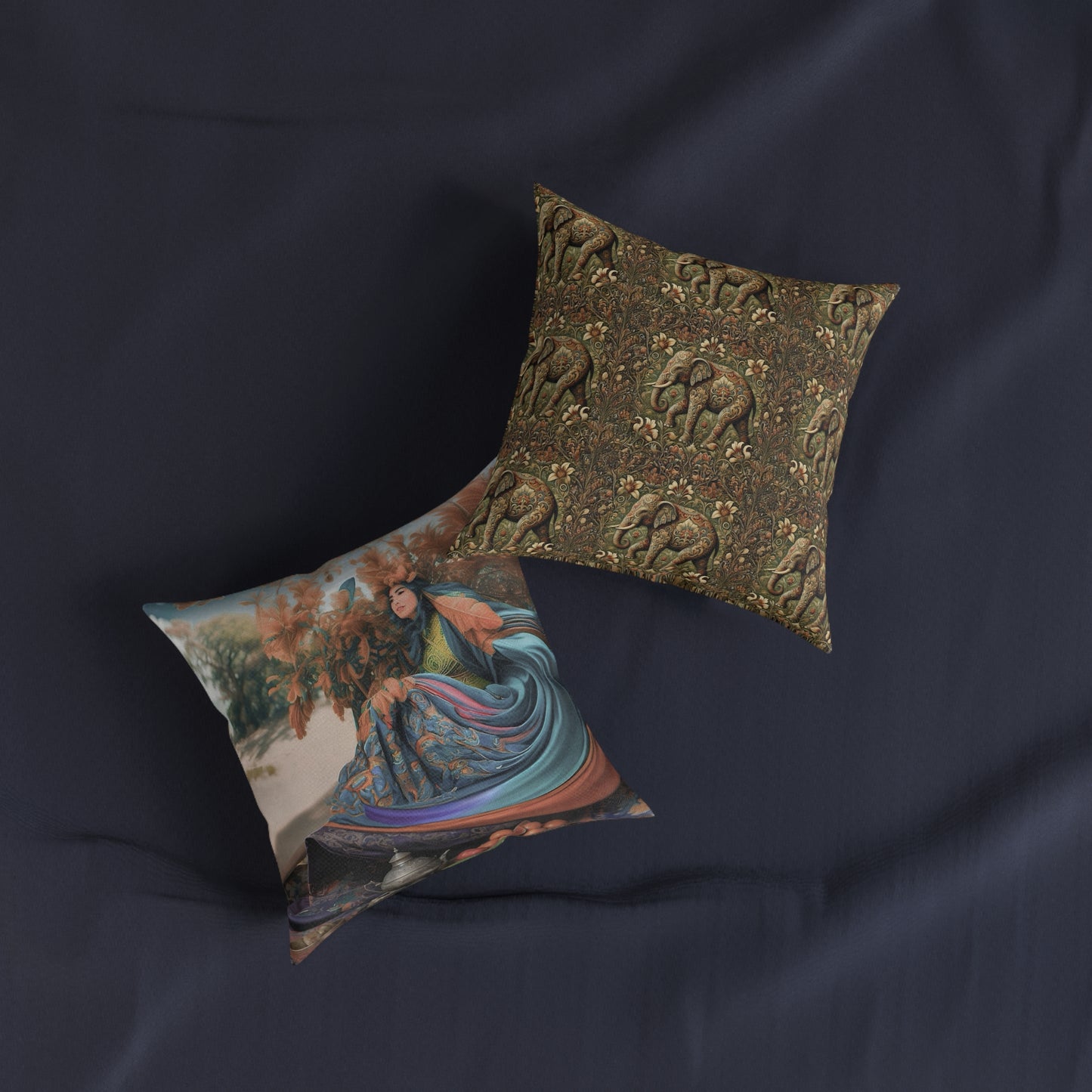 Square Pillow - PinkPond Cushion Scheherazade 12x12 Inch Double-Sided Print with Concealed Zip Soft Durable Cover Plush Inner Cushion