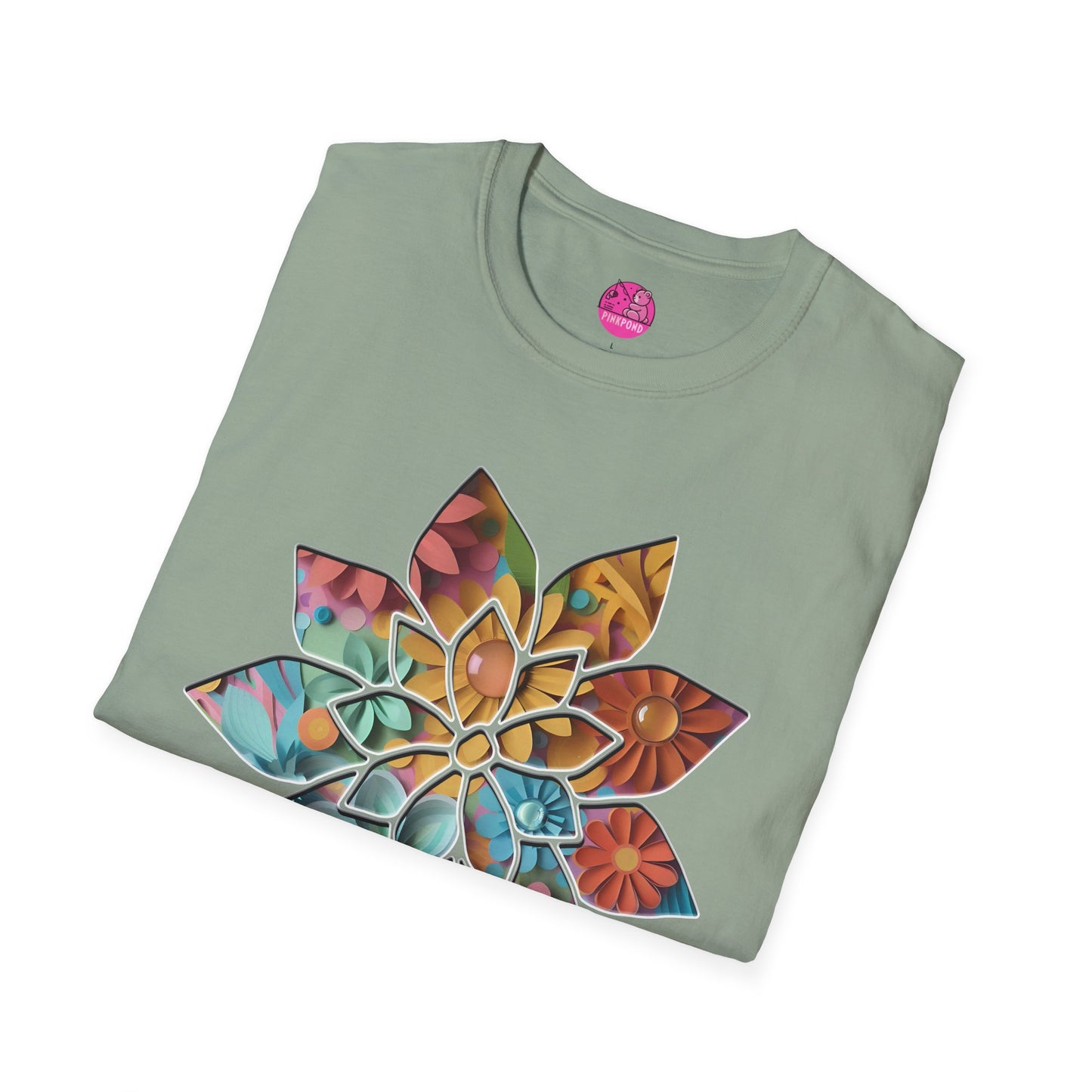 Blooming Beauty T-Shirt – A Burst of Color and Creativity- Unisex Softstyle Tee