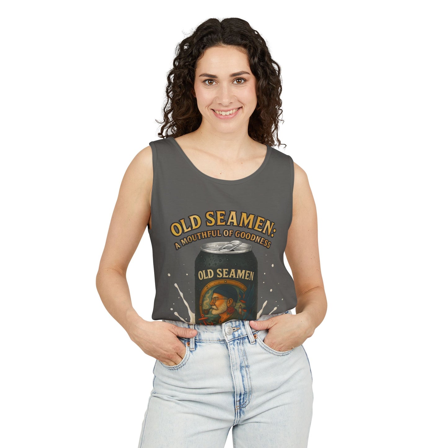 Tank Top Old Seamen Ale T-Shirt Vintage Beer Can Art Naughty Wink