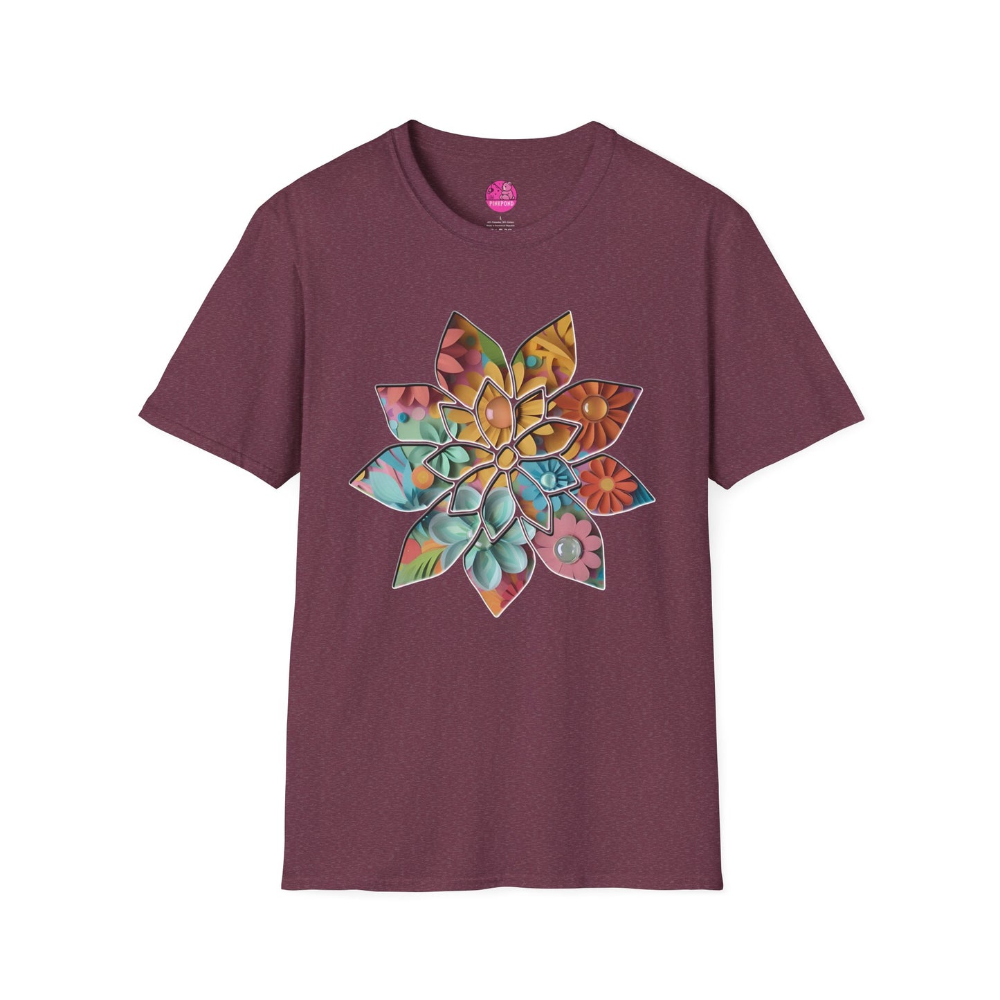 Blooming Beauty T-Shirt – A Burst of Color and Creativity- Unisex Softstyle Tee