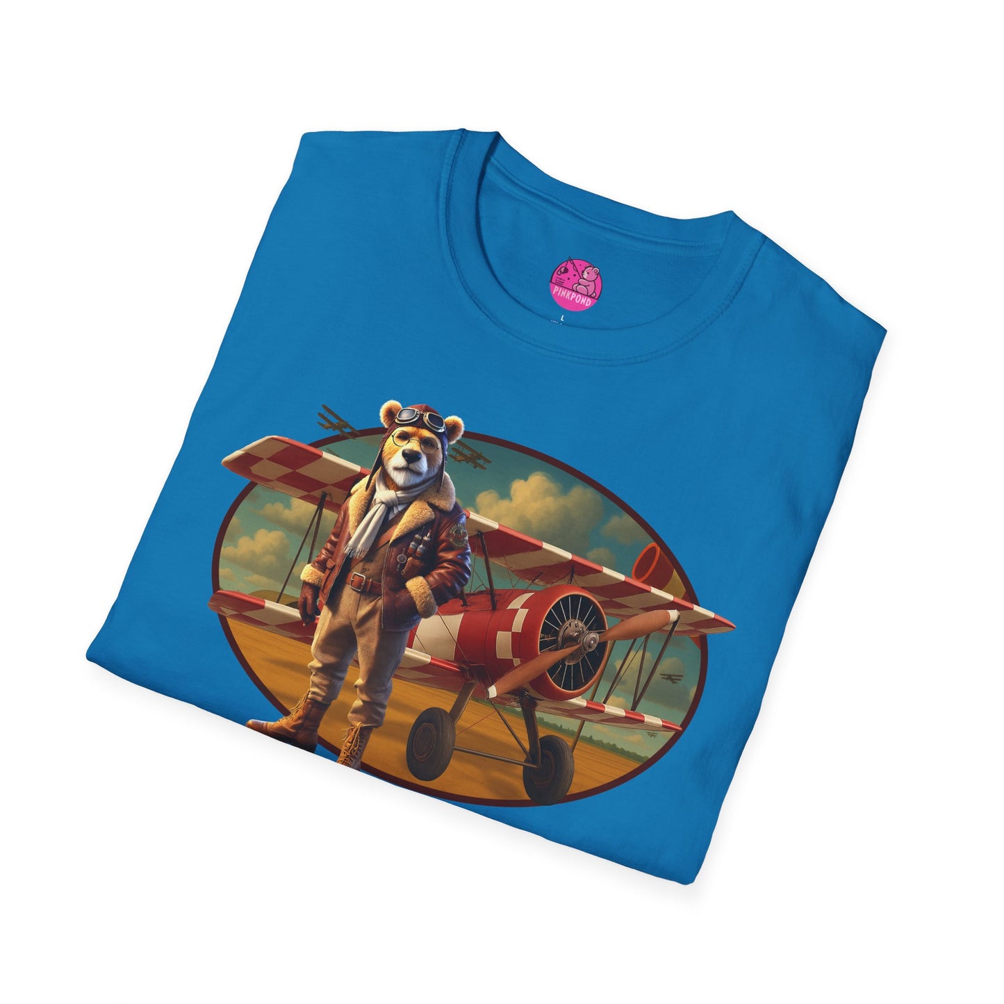 Aviator Bear Softstyle T-Shirt - PinkPond Tee