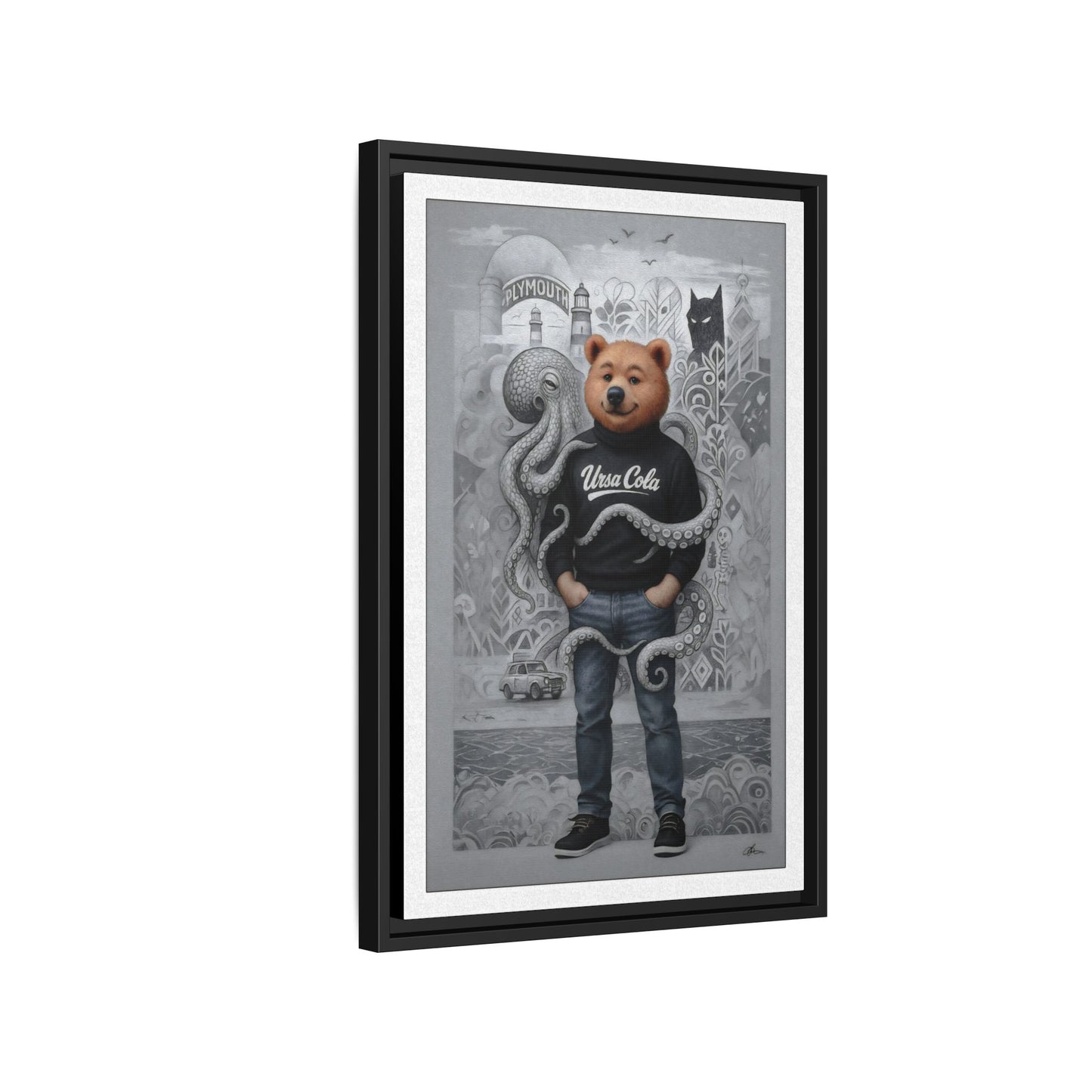 PinkPond Canvas Art Print – An Invasion of Octopi Was Announced on the News. Who Can Save Us?!