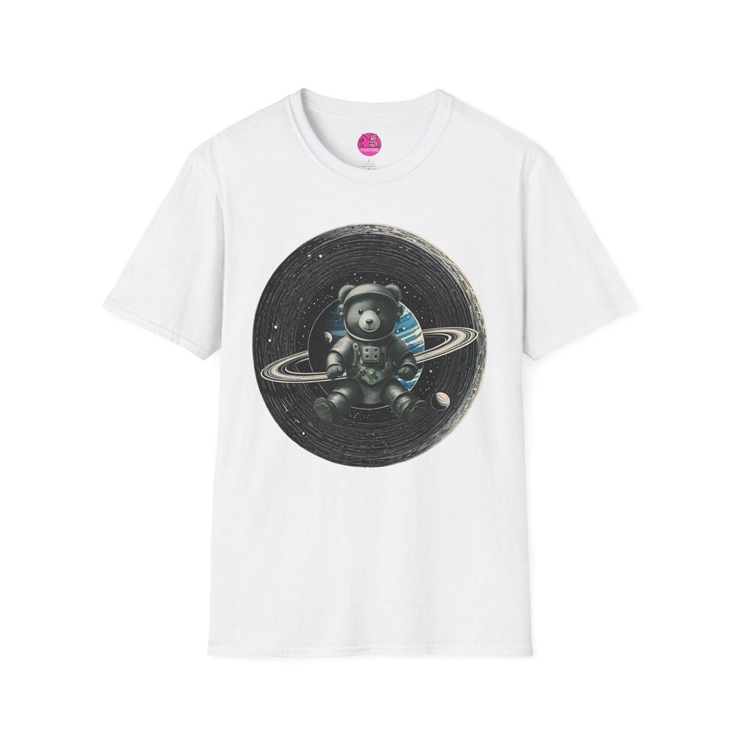 Cosmic Explorer Teddy T-Shirt - Spacefaring Bear Graphic Tee for Space Lovers and Adventurers