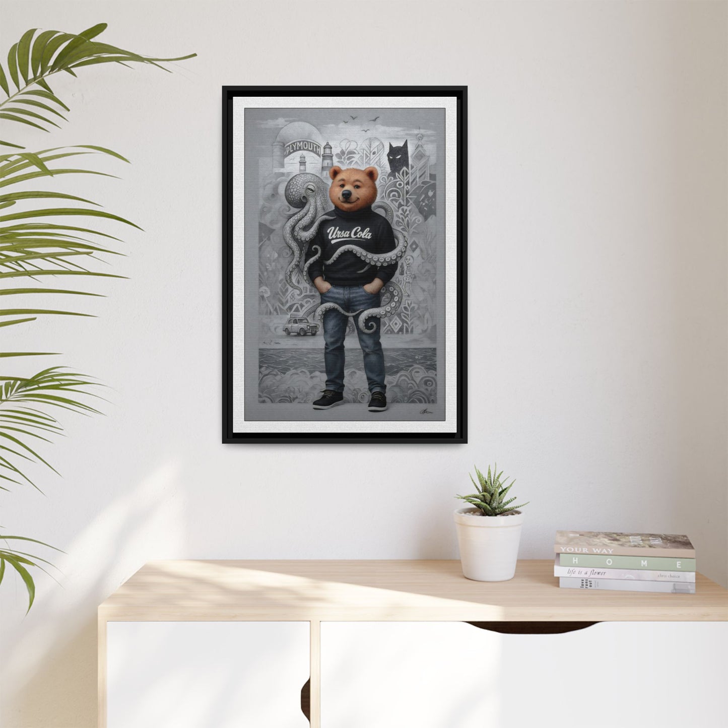 PinkPond Canvas Art Print – An Invasion of Octopi Was Announced on the News. Who Can Save Us?!