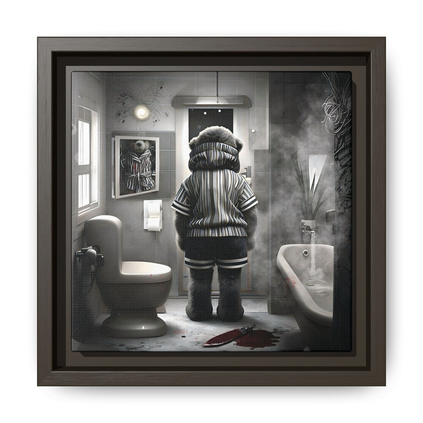 Canvas Art Print - The Untimely Demise of Benjamin Bear by Andrew McCarter, Dark Surreal Artwork