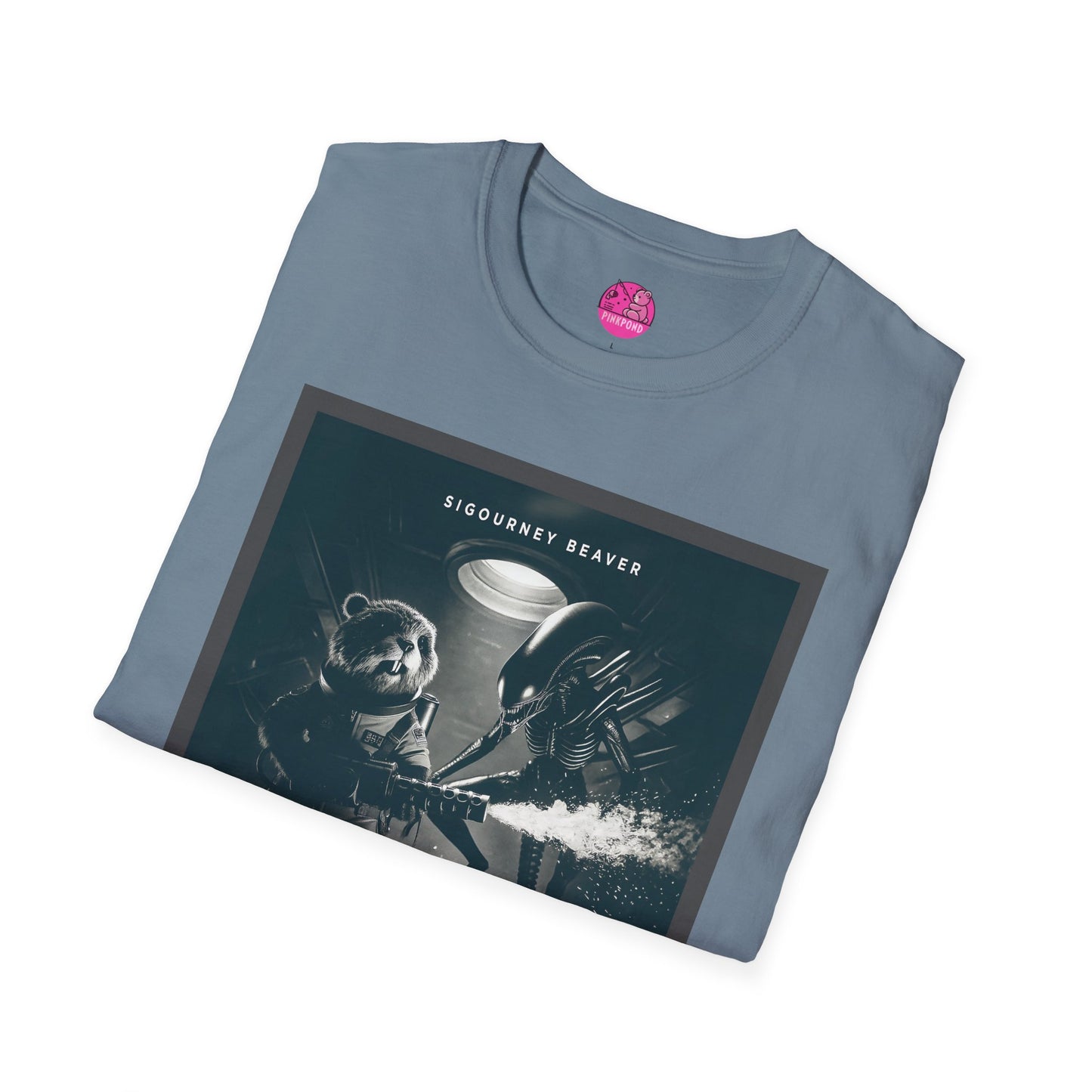 Retro Noir Alien Parody Sci-Fi T-Shirt Featuring Sigourney Beaver