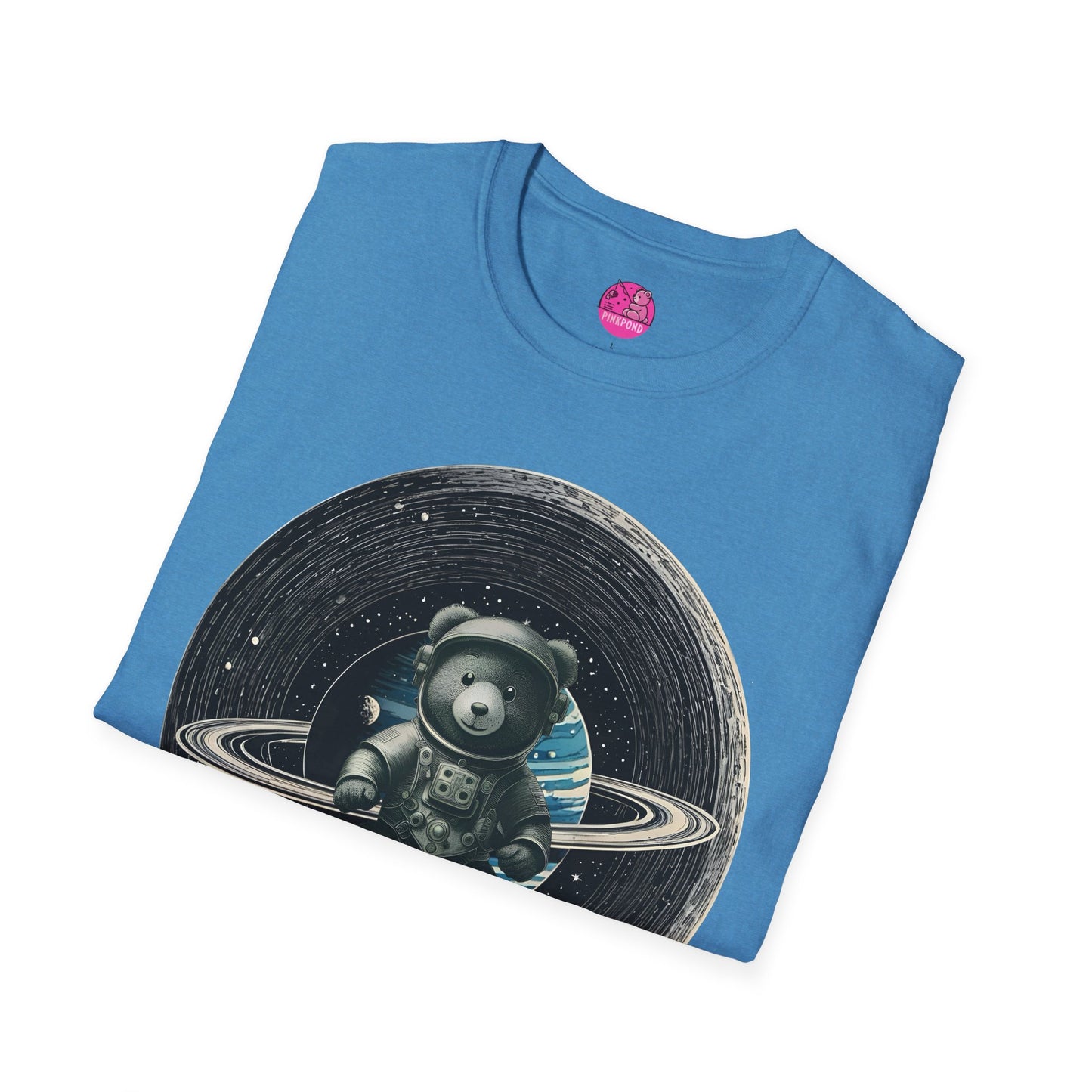 Cosmic Explorer Teddy T-Shirt - Spacefaring Bear Graphic Tee for Space Lovers and Adventurers