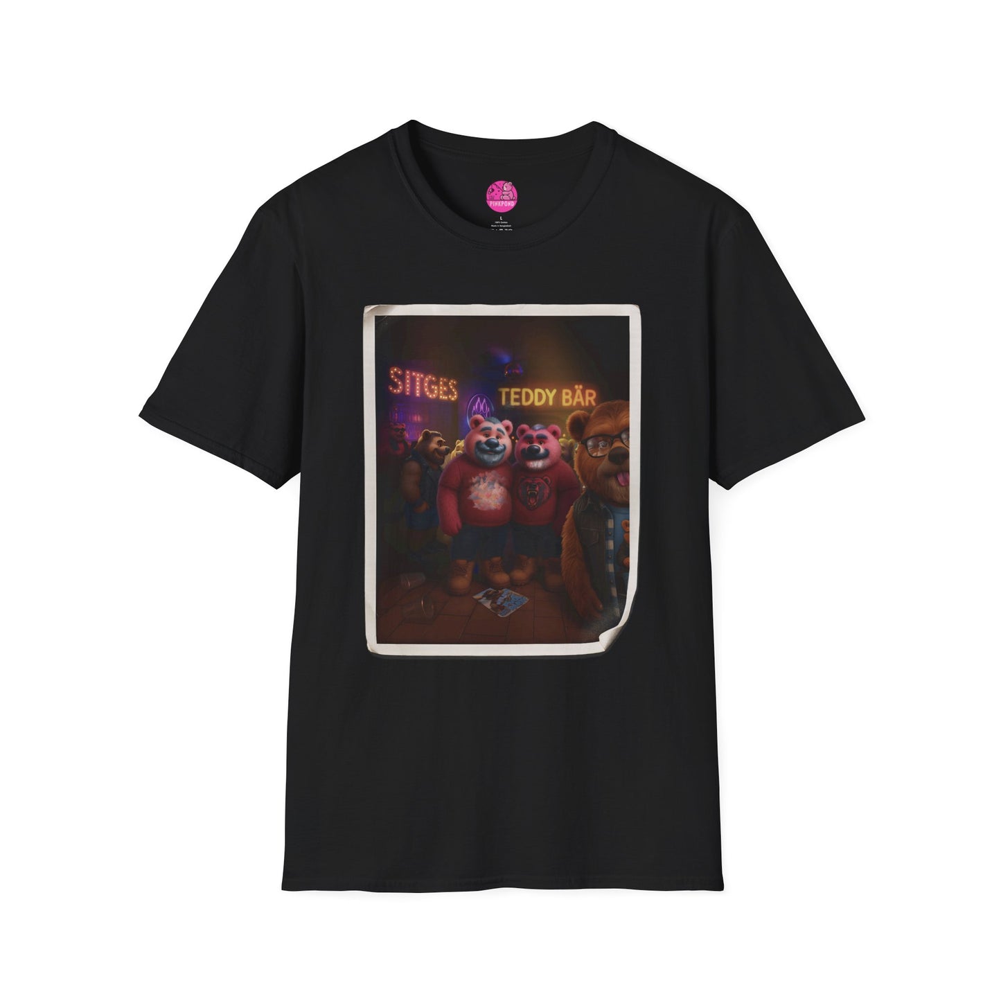 Photo Bomber Bear Unisex T-Shirt by Andrew McCarter for PinkPond