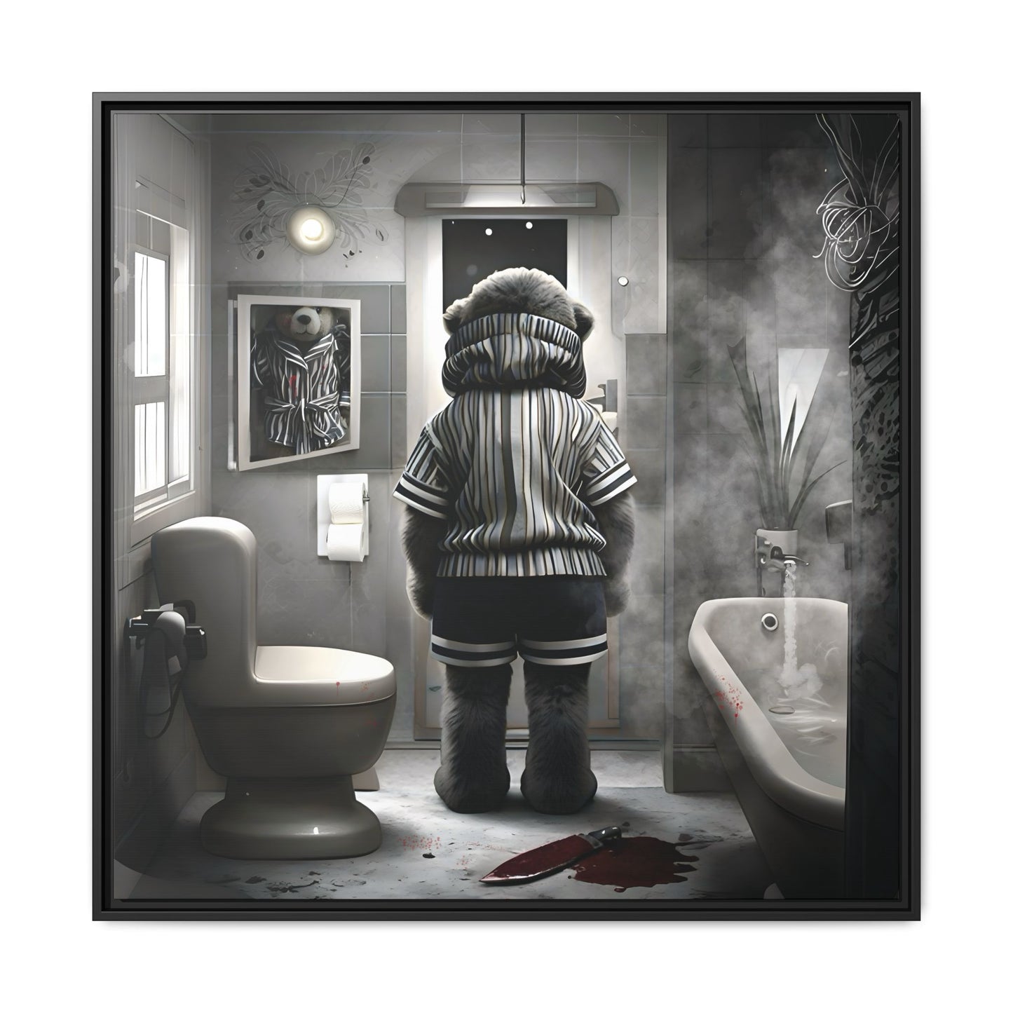Canvas Art Print - The Untimely Demise of Benjamin Bear by Andrew McCarter, Dark Surreal Artwork