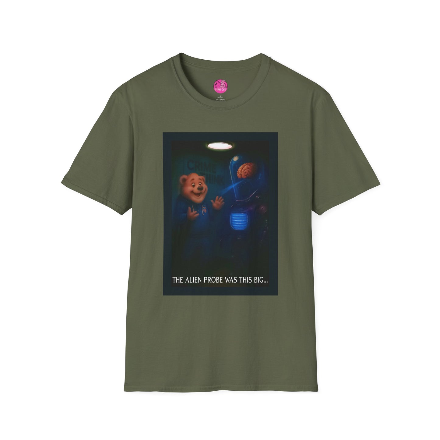 Alien Probe Softstyle Bear T-Shirt - PinkPond Tee for Sci-Fi Fans
