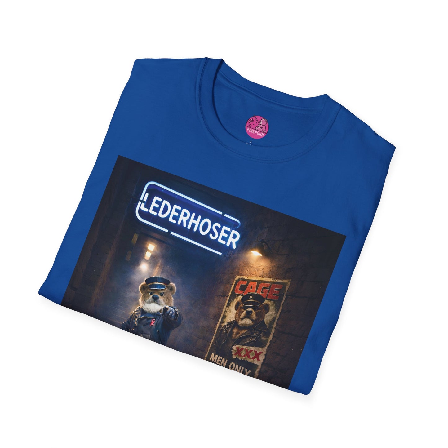 Oi, You Boy Leather Bear Graphic T-Shirt — PinkPond Character Illustration