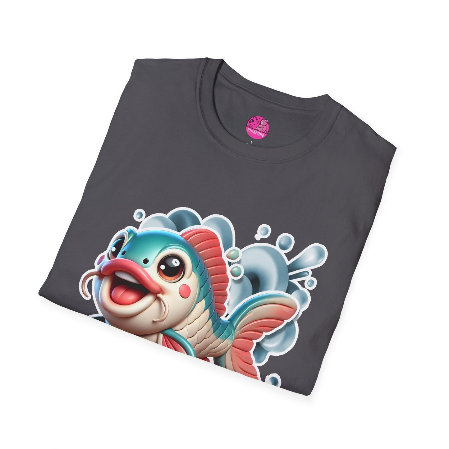 Carrie the Carp T-Shirt - a splash of fishy fun - Unisex Softstyle Tee with 3D Design