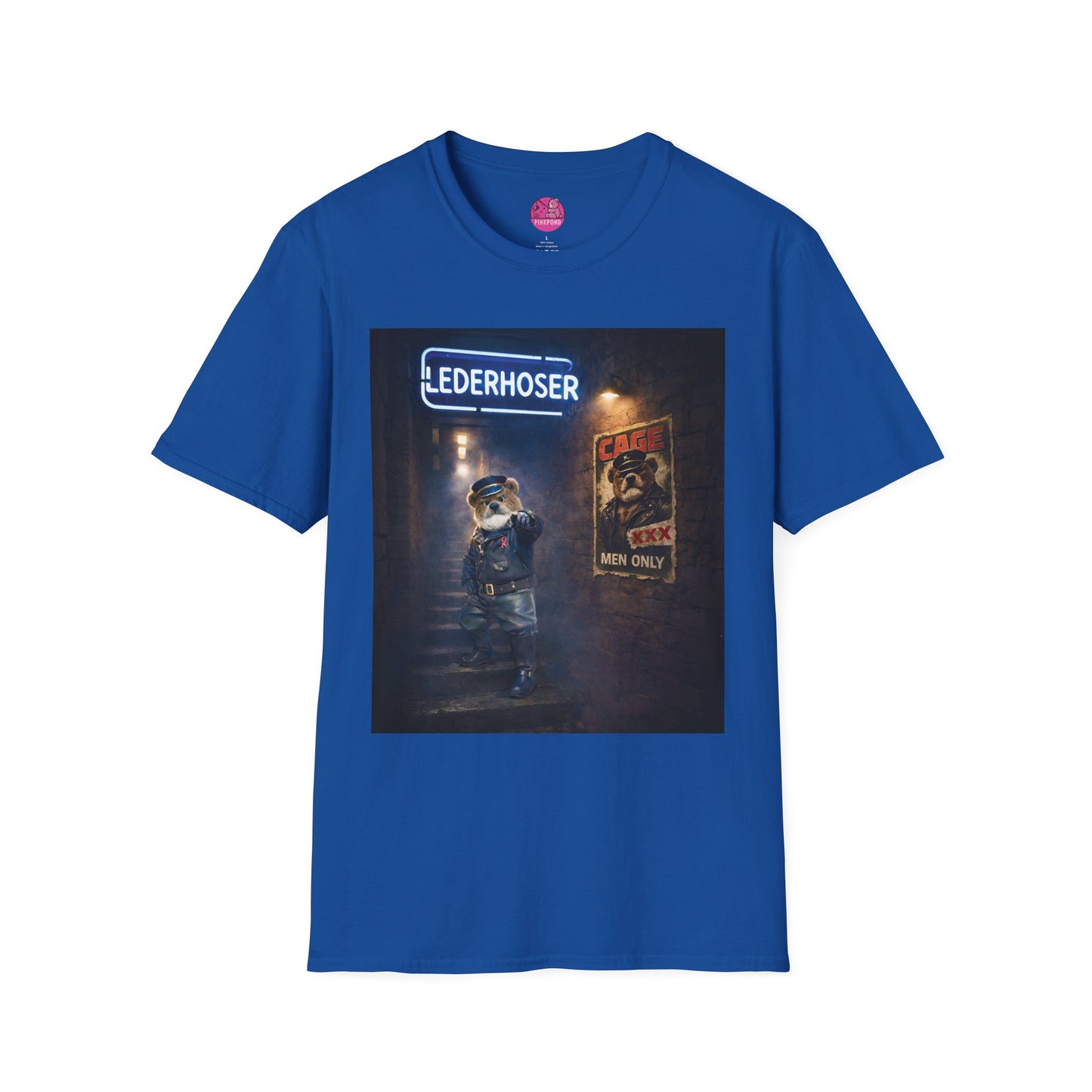 Oi, You Boy Leather Bear Graphic T-Shirt — PinkPond Character Illustration