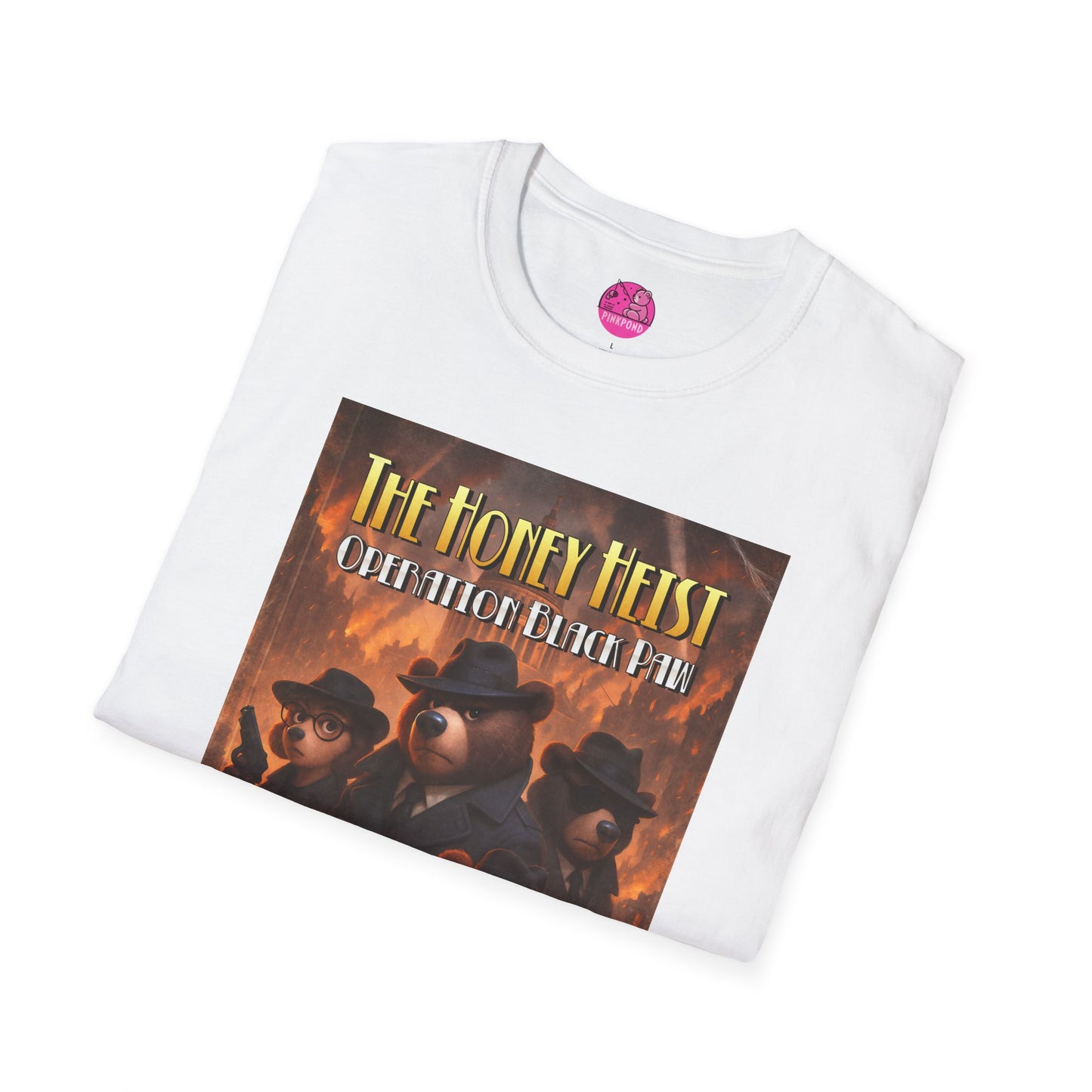 Unisex Tee - The Honey Heist: Operation Black Paw Noir Bear Detective Squad Shirt