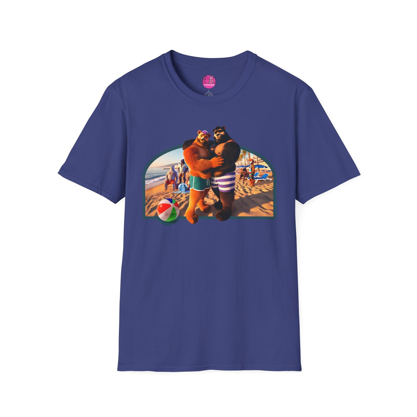 Beach Life Bears Unisex T-Shirt - Mikey & Max Tee by PinkPond