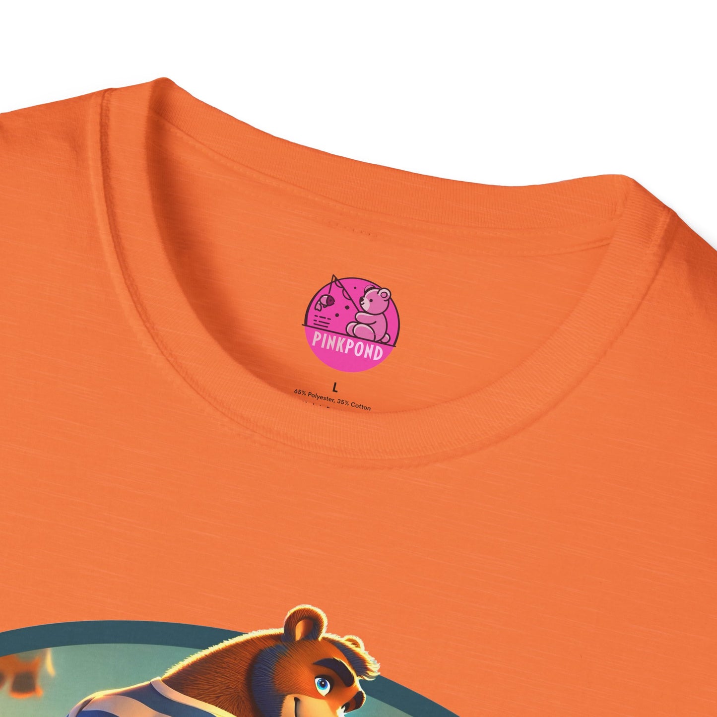 Beach Bear Bliss Softstyle T-Shirt - PinkPond Exclusive Vintage Design