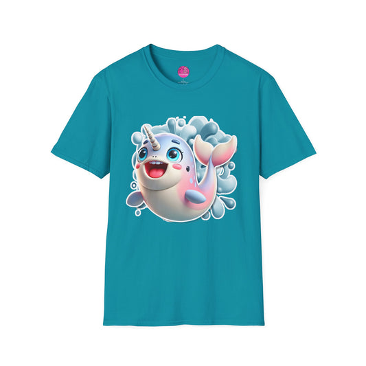 Nelly the Narwhal T-Shirt – The Ocean’s Most Magical Smile! - Unisex Softstyle Tee