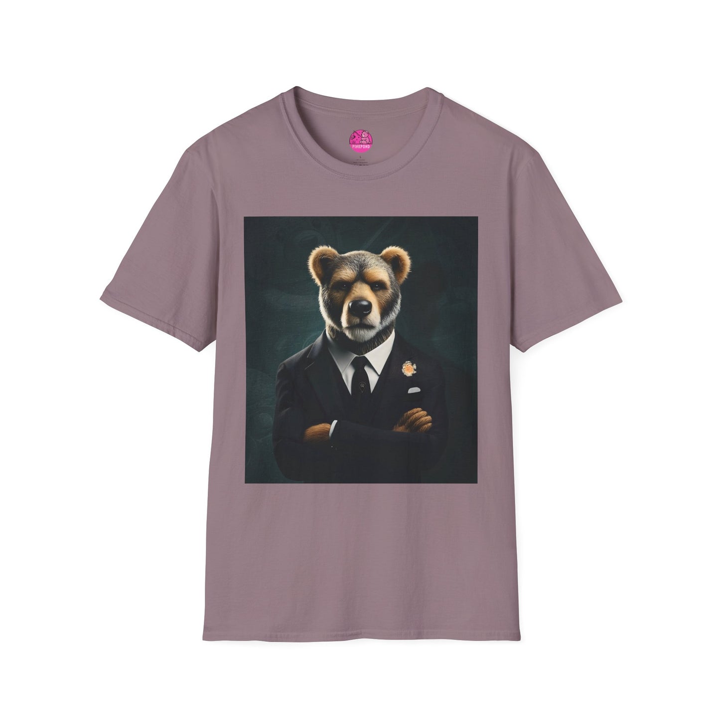 Boss Bear Graphic Tee - Unisex Softstyle T-Shirt for Power Players