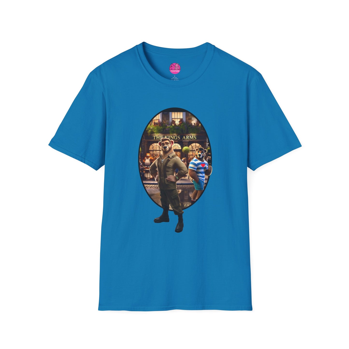 Retro Bear Scene T-Shirt - Fly-by Cruise at the Kings Arms