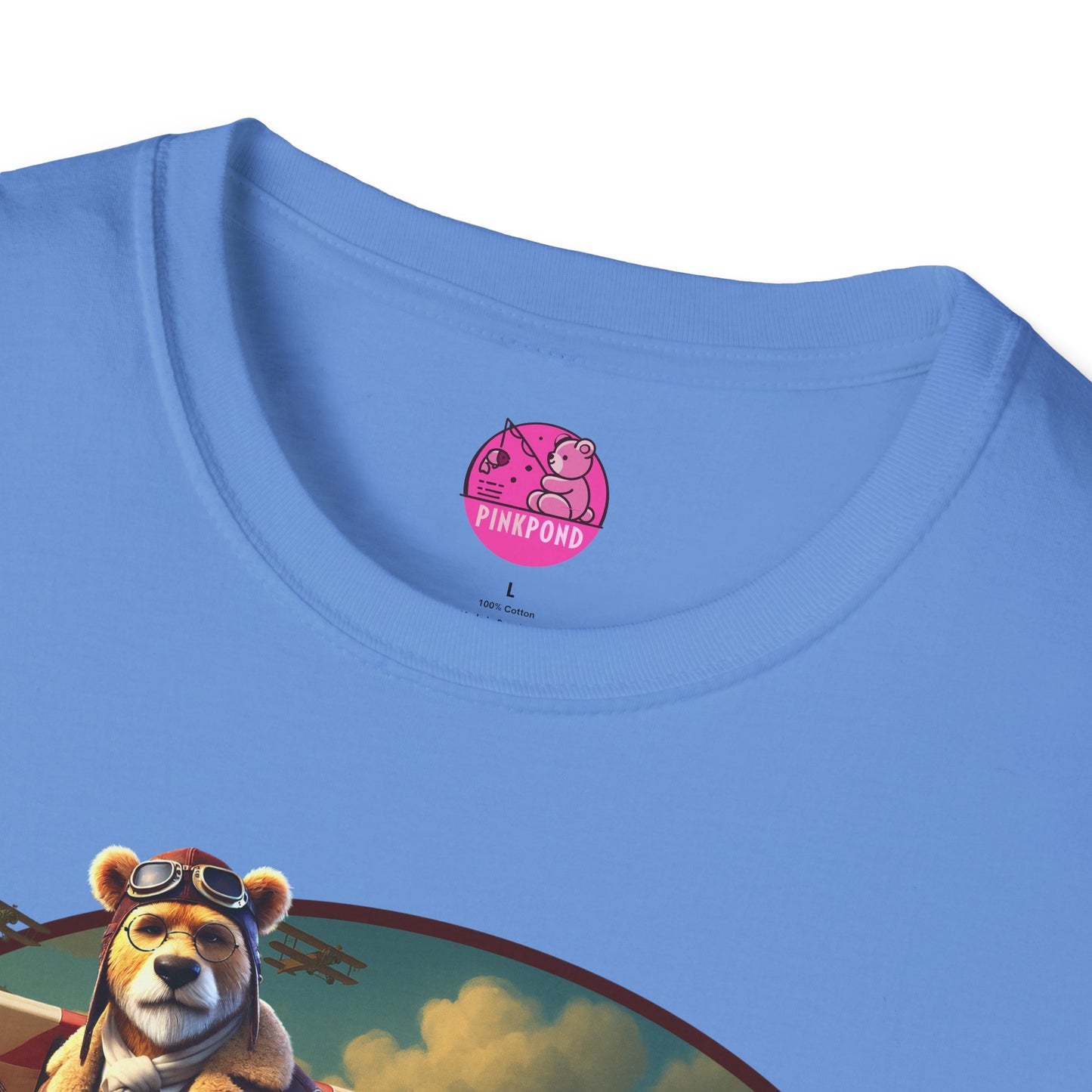 Aviator Bear Softstyle T-Shirt - PinkPond Tee