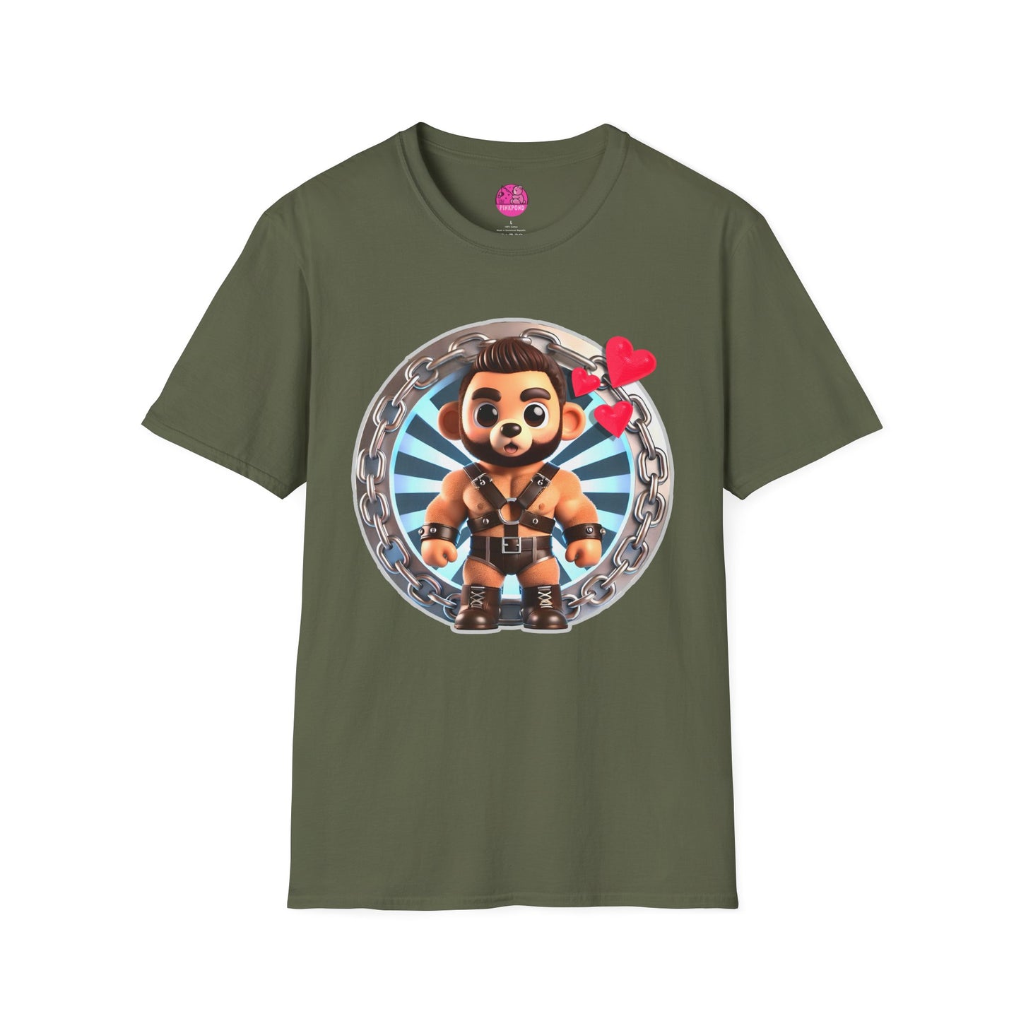Love Struck Cub – Cute & Bold Chibi Bear T-Shirt