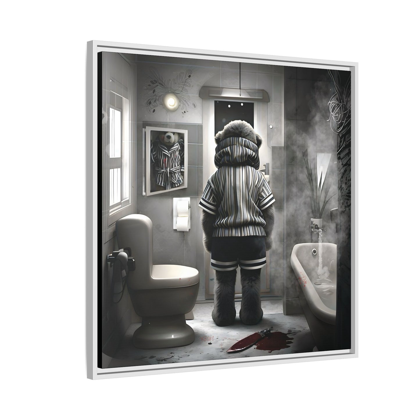 Canvas Art Print - The Untimely Demise of Benjamin Bear by Andrew McCarter, Dark Surreal Artwork