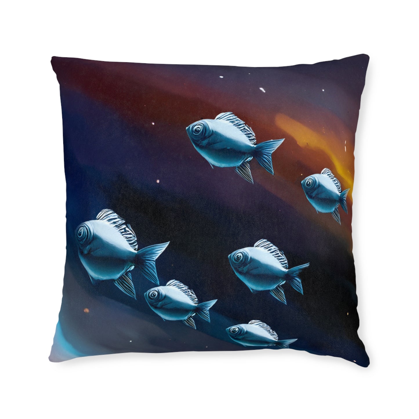 Square Pillow - Cosmic Whales Cushion - PinkPond Home - Reversible Design