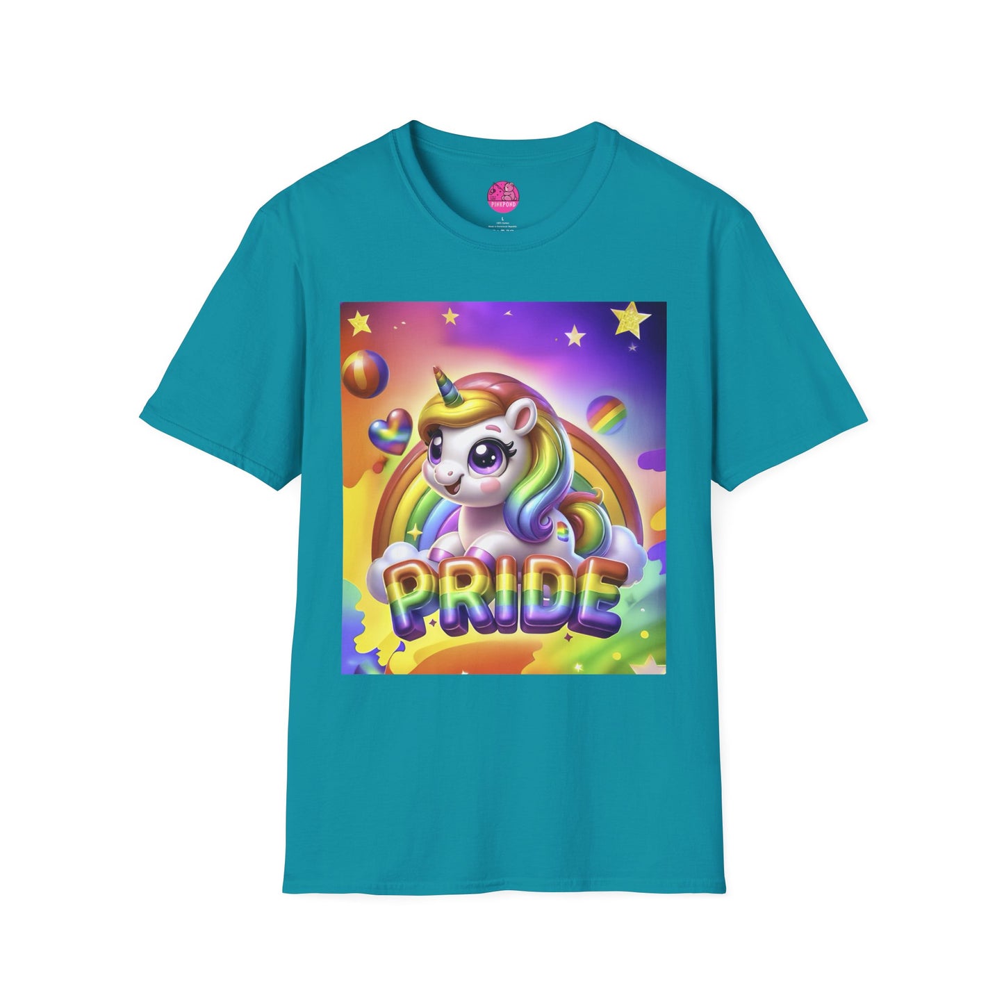 Rainbow Pride Unicorn T-Shirt – Wear Your Colors Loud and Proud! - Unisex Softstyle Tee