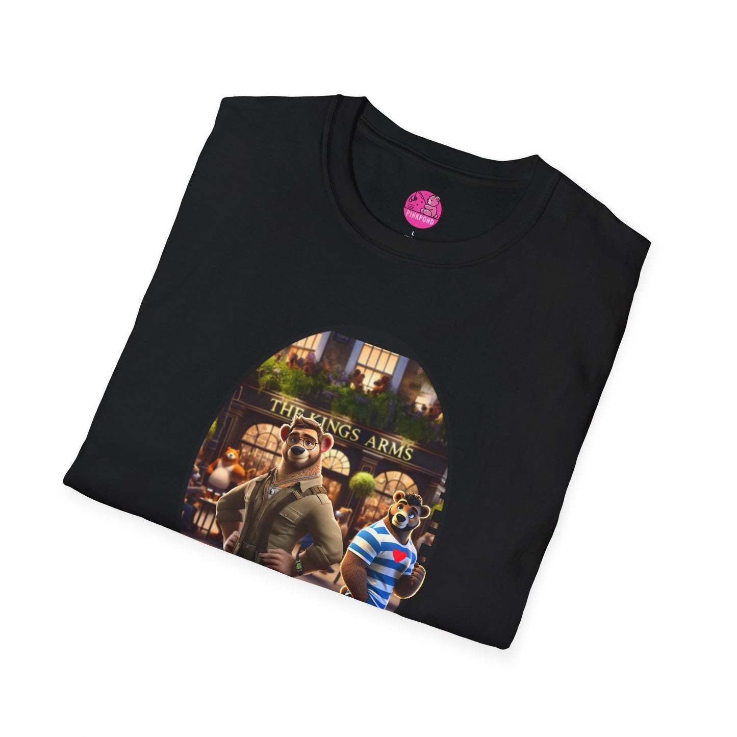 Retro Bear Scene T-Shirt - Fly-by Cruise at the Kings Arms